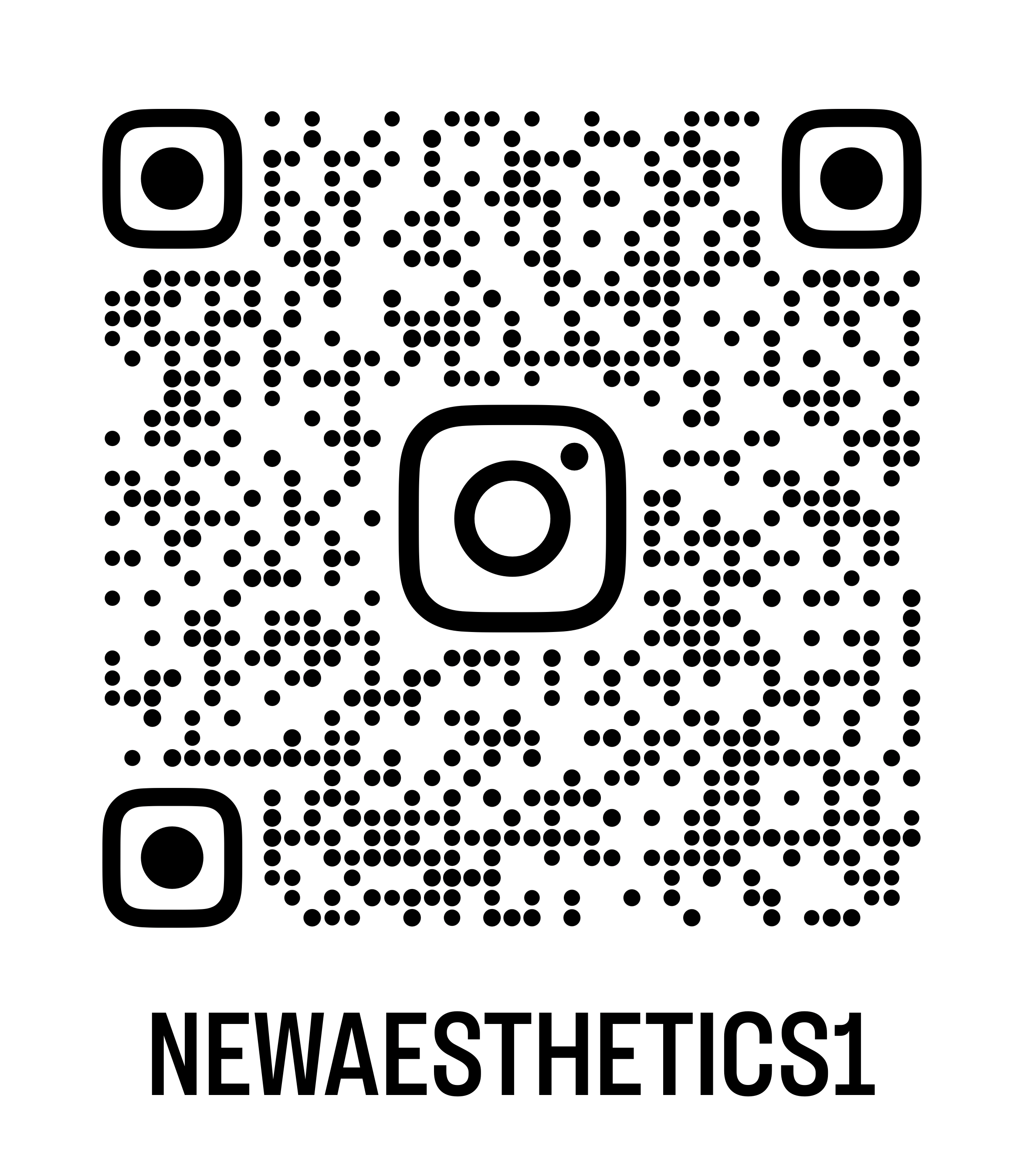 QR code with the text 'NEWESTHETICS1' below it.