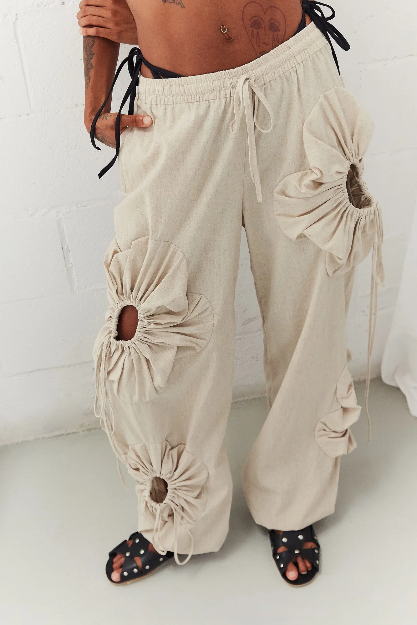 J.Kim Linen Flower Pants