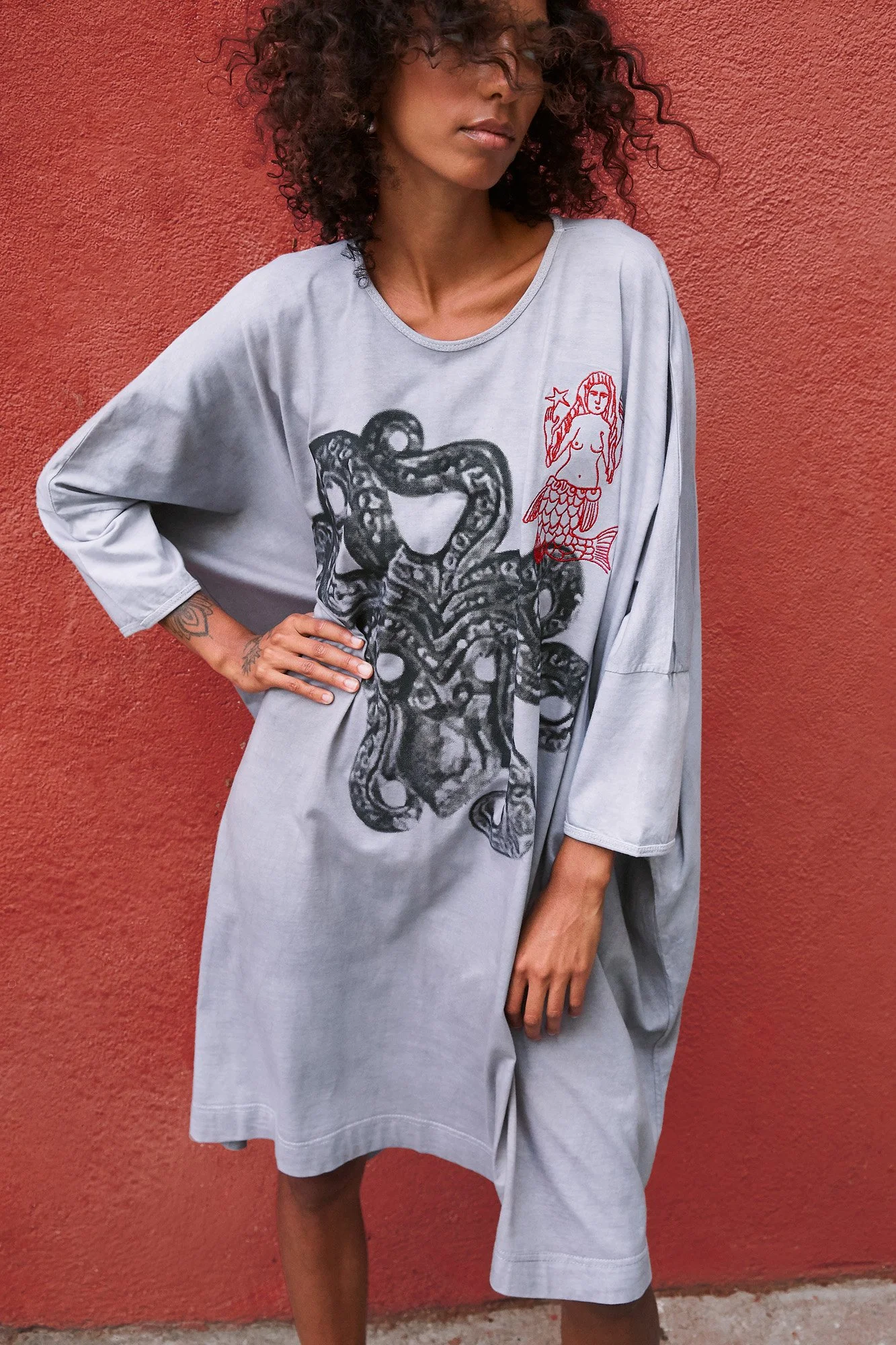 Intellectual Leisure Big Greek T Dress