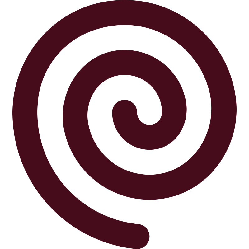 Small spiral swirl in a deep burgundy shade
