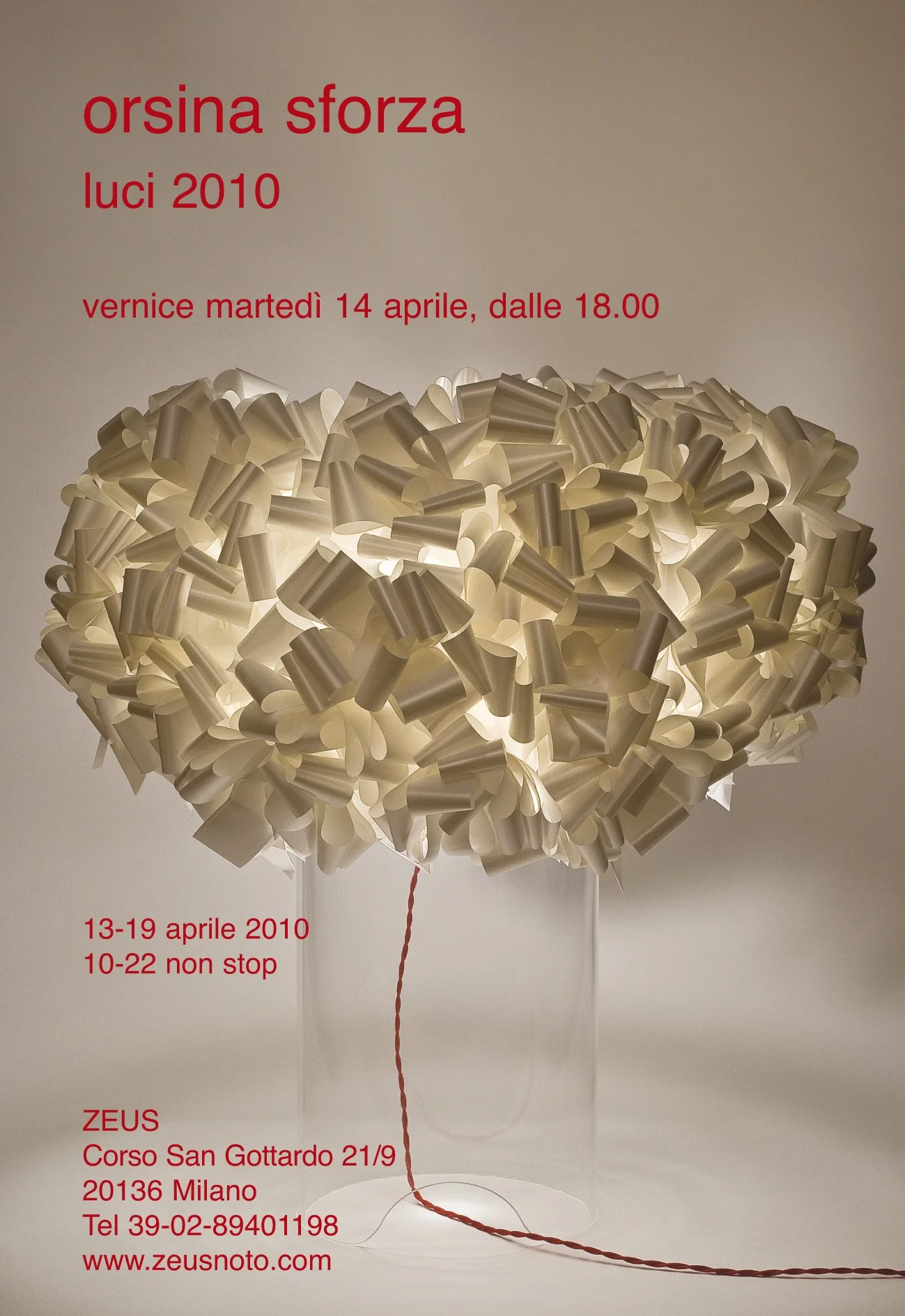 2010 “Luci 2010”, Zeus, Milan, Italy