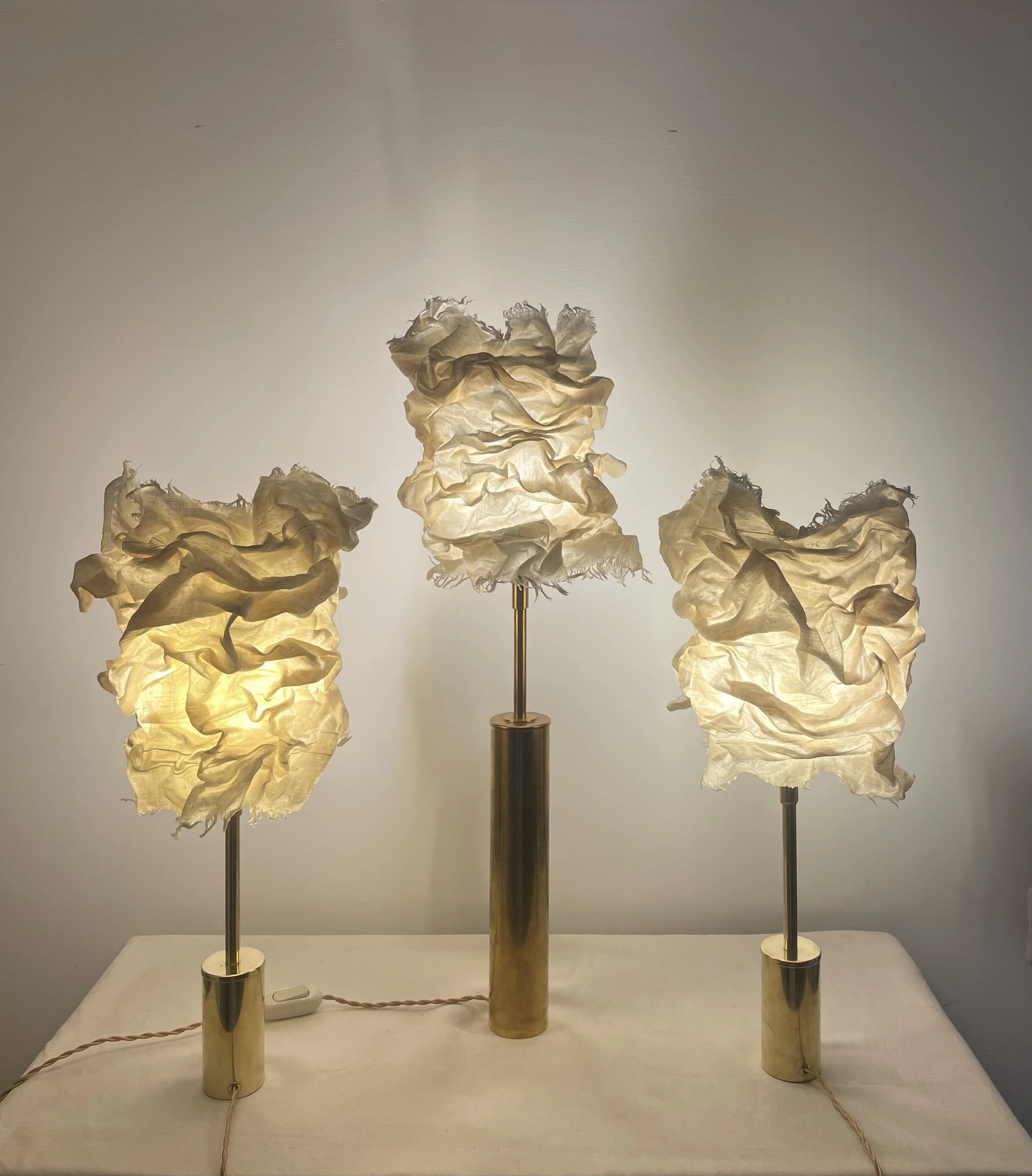 Bernini Halves, 2026, fabric- iron and brass, h. 67 cm, d. 20 cm, h. 51 cm, d. 20 cm Orsina Sforza Luci.jpg