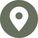 Map pin icon on a dark background