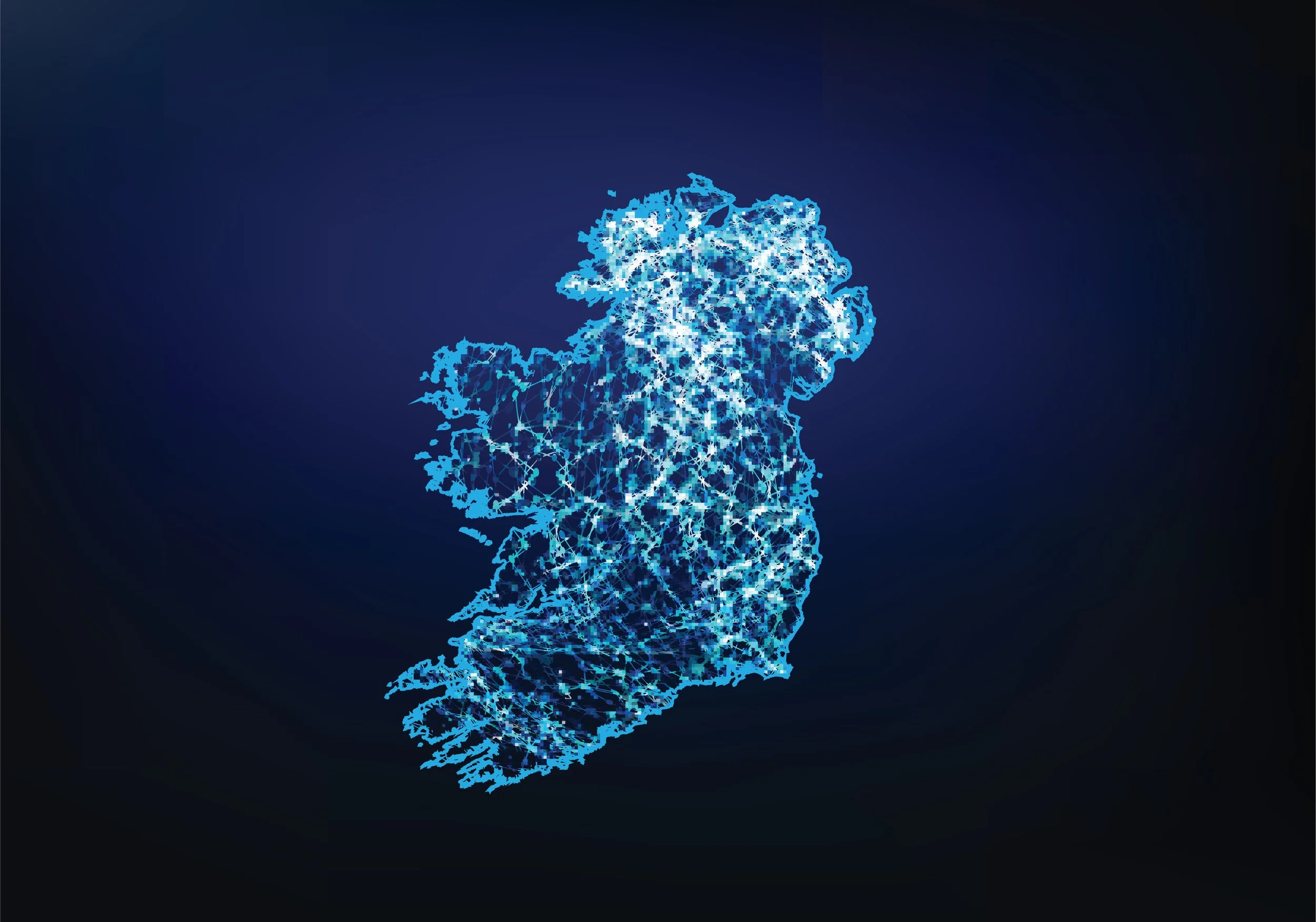 Digital line graph in the shape of Portugal on a dark blue background