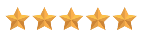 Six gold stars in a row.