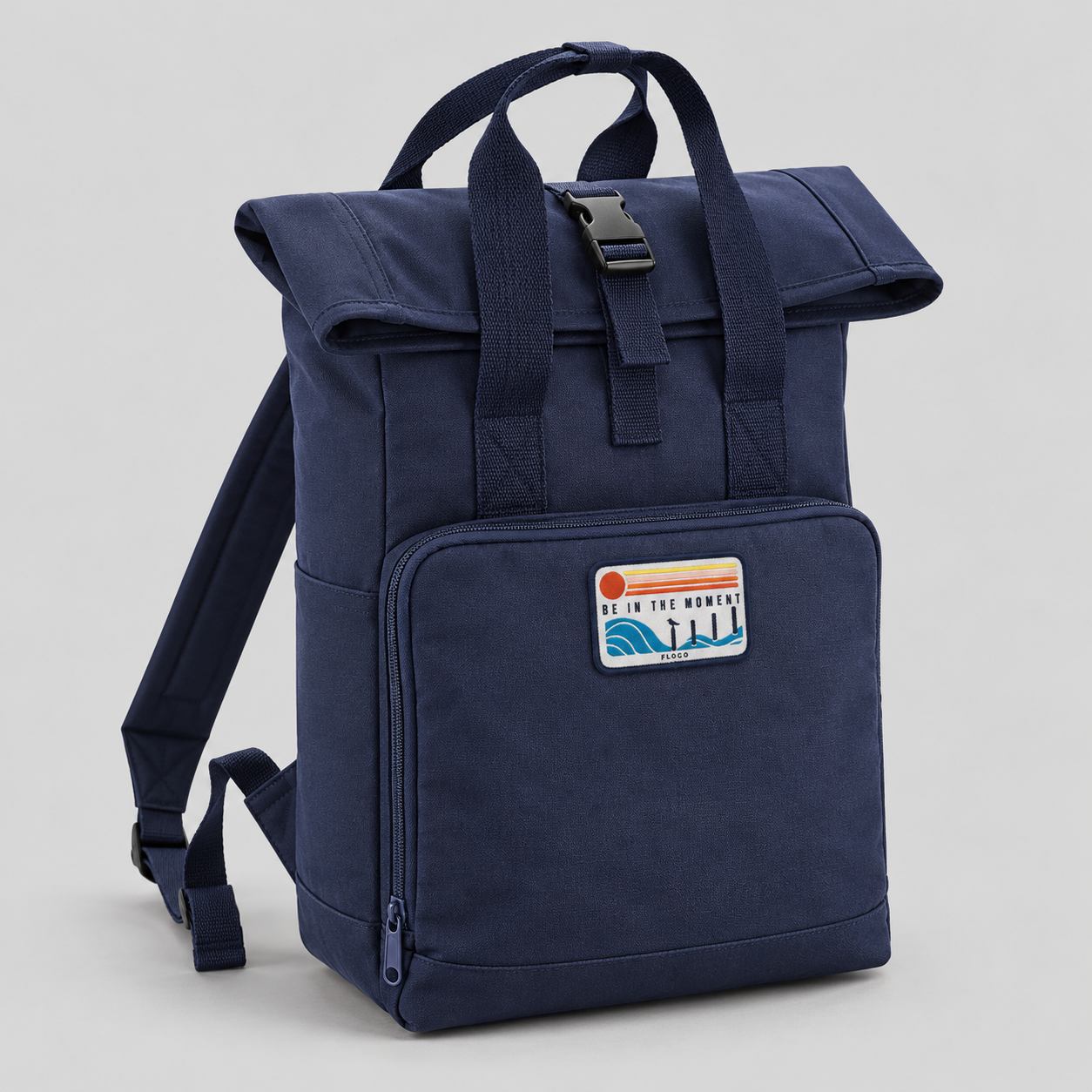 Be In The Moment Classic Recycled Roll-Top Backpack