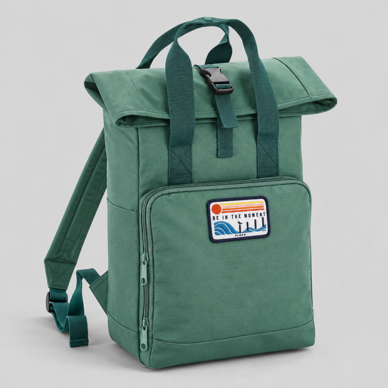 Be In The Moment Classic Recycled Roll-Top Backpack