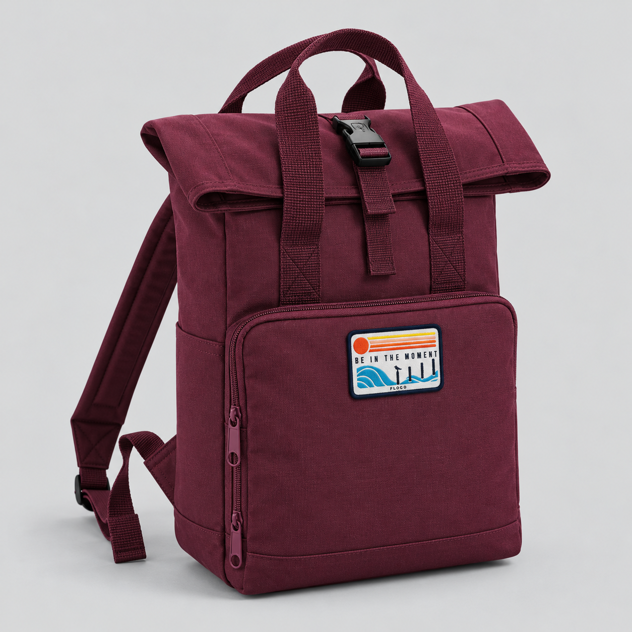 Be In The Moment Classic Recycled Roll-Top Backpack