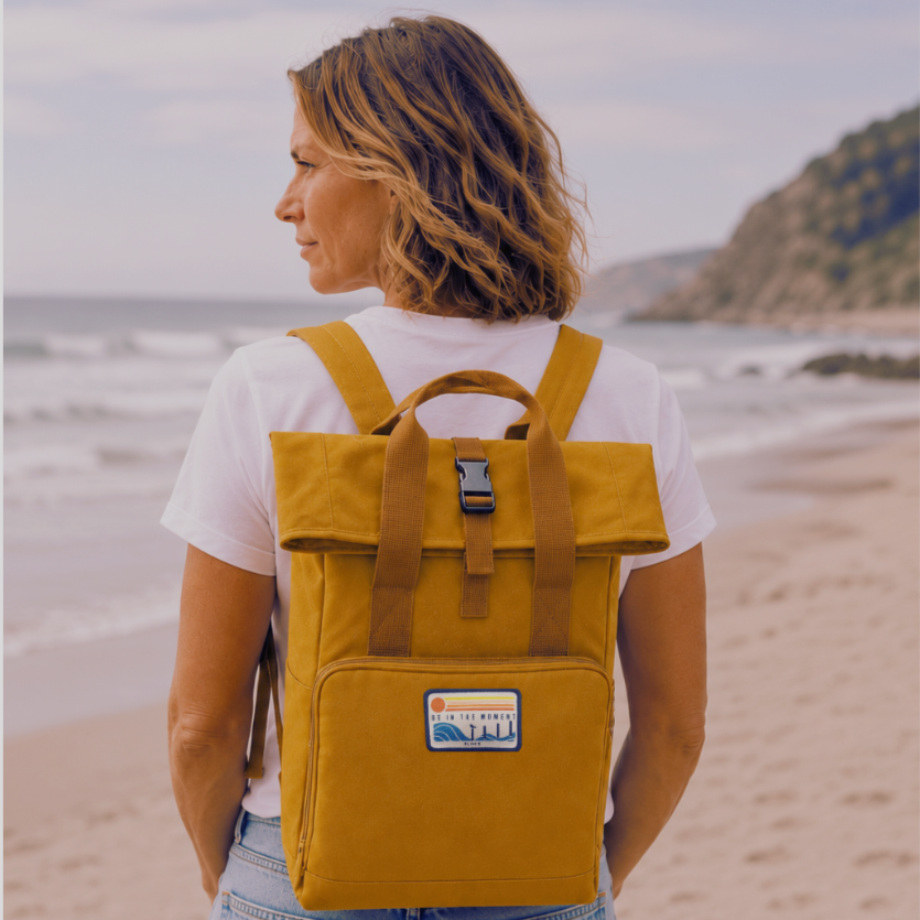 Be In The Moment Classic Recycled Roll-Top Backpack