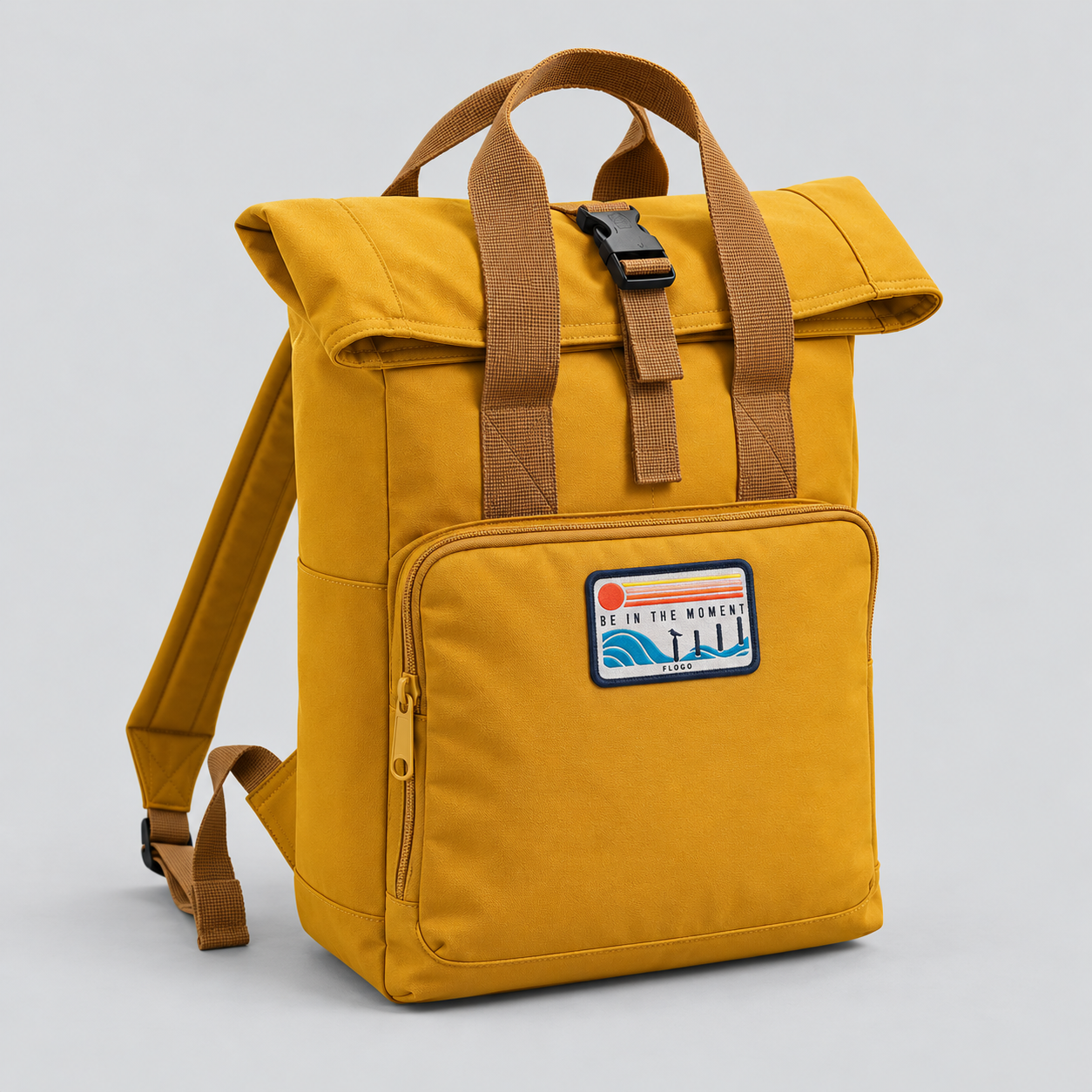 Be In The Moment Classic Recycled Roll-Top Backpack