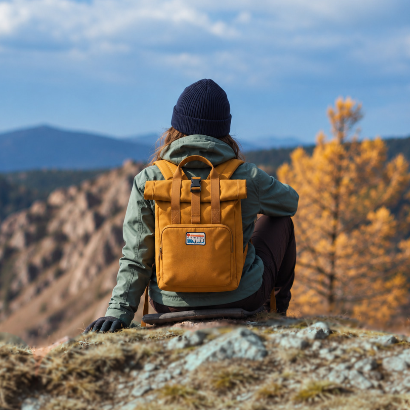 Be In The Moment Classic Recycled Roll-Top Backpack