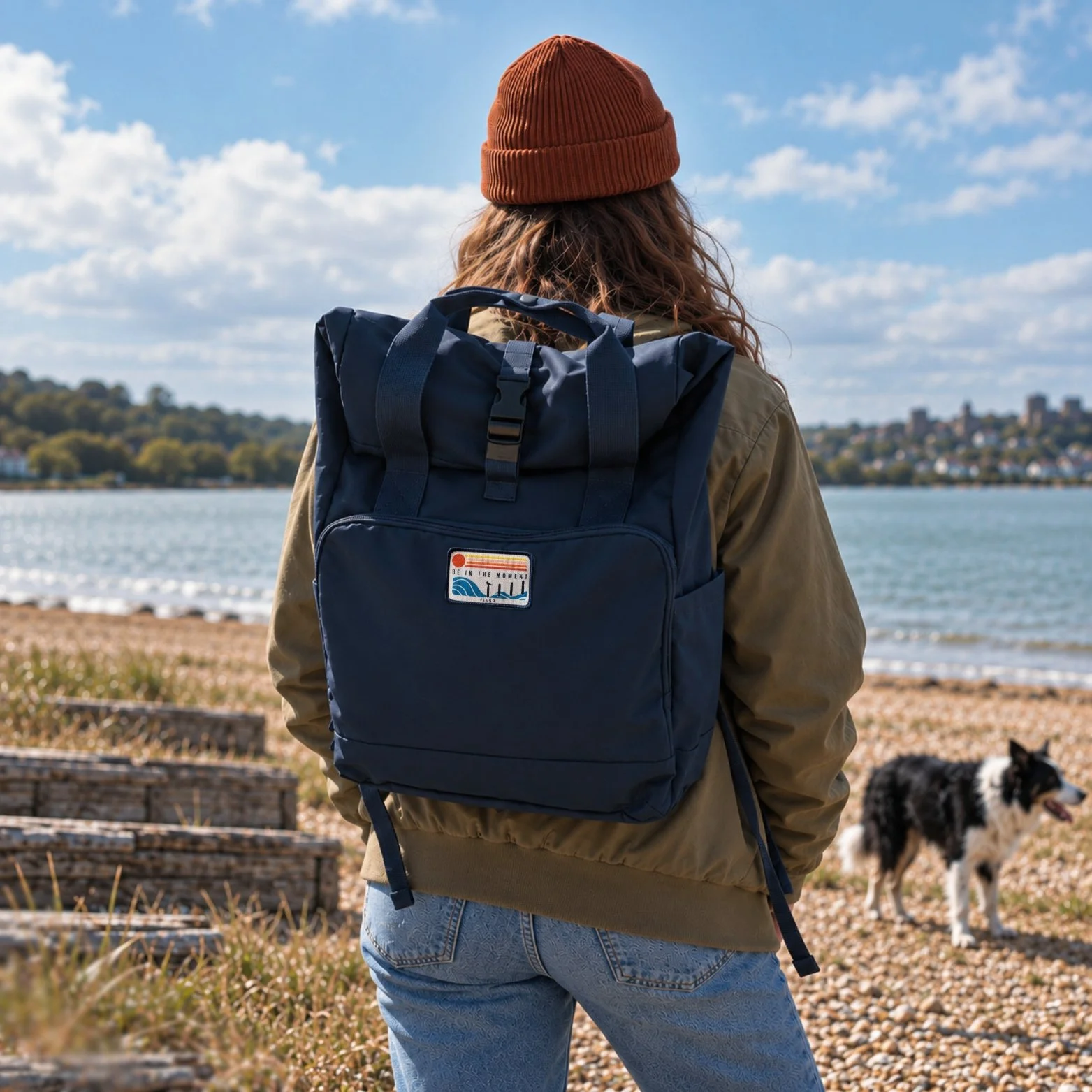 Be In The Moment Classic Recycled Roll-top Backpack