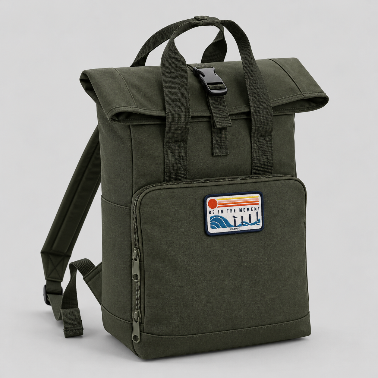 Be In The Moment Classic Recycled Roll-Top Backpack