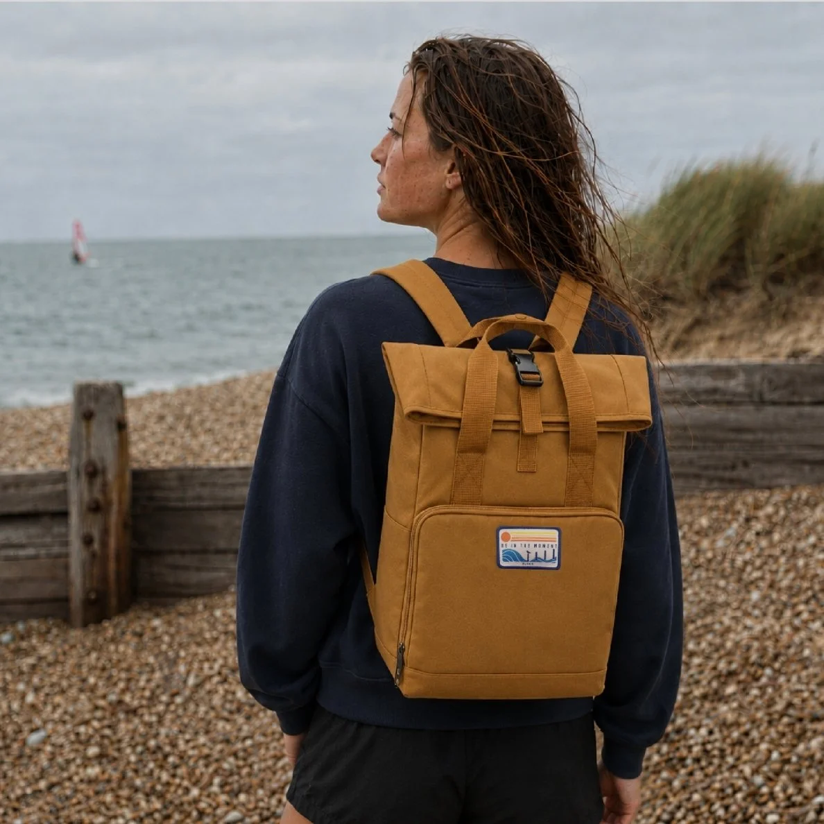 Be In The Moment Classic Recycled Roll-Top Backpack