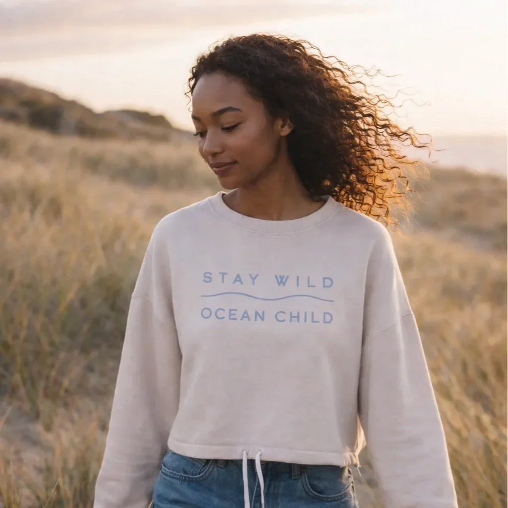 Stay Wild Ocean Child Cropped Sweatshirt