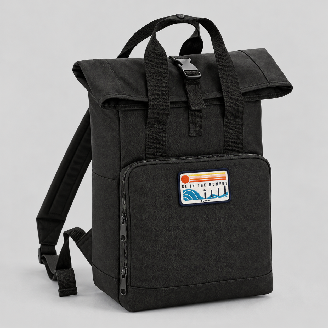 Be In The Moment Classic Recycled Roll-Top Backpack