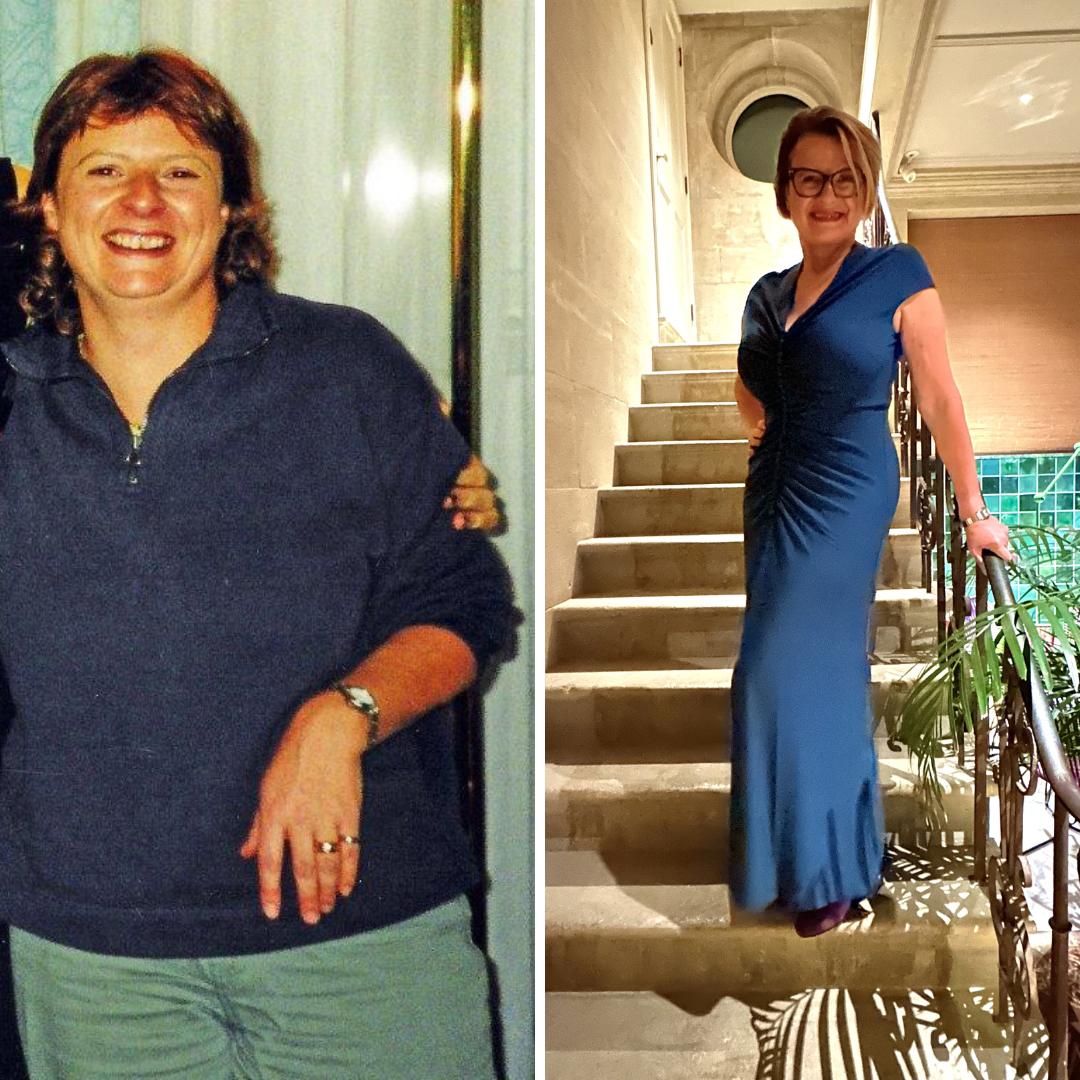 Rachel in 2000 and Rachel now