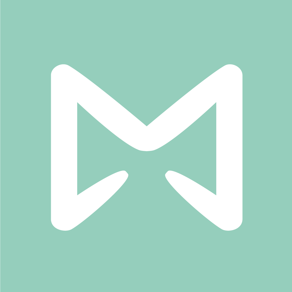 Gmail email app icon with a white envelope symbol on a light green background.