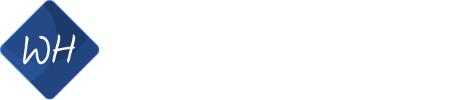 Logo of Winfried Hofinger, a wholesale agent, featuring a blue diamond with the initials 'WH' and the company name beside it.
