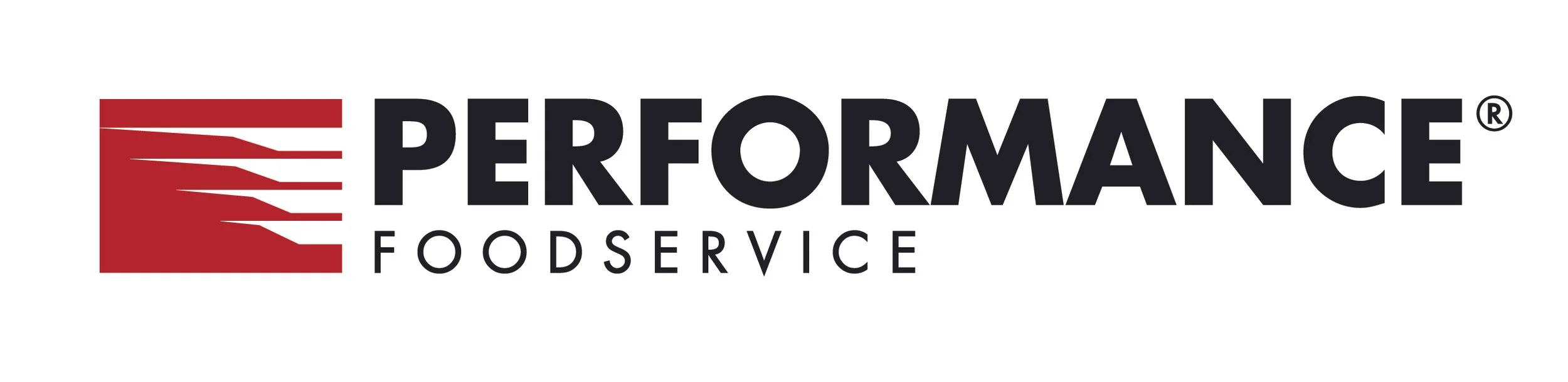 Performance Foodservice logo in black and red text and graphic on white background.