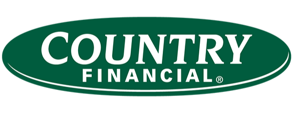 Country Financial logo with white text on a green oval background.