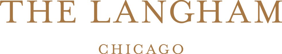 Text reading 'The Langham Chicago' in brown font on a white background.