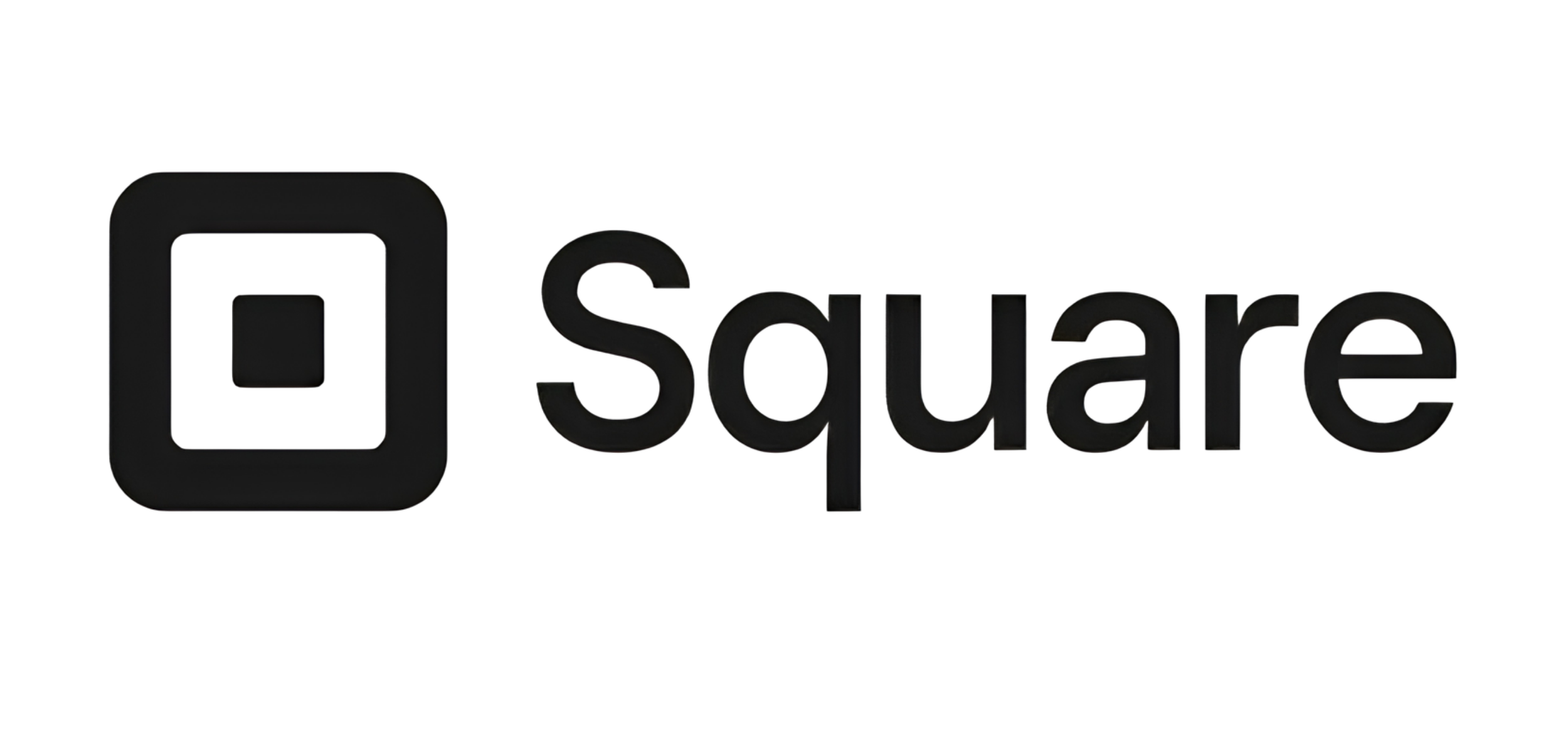 Black logo of Square featuring a square icon and the company name in stylized text.
