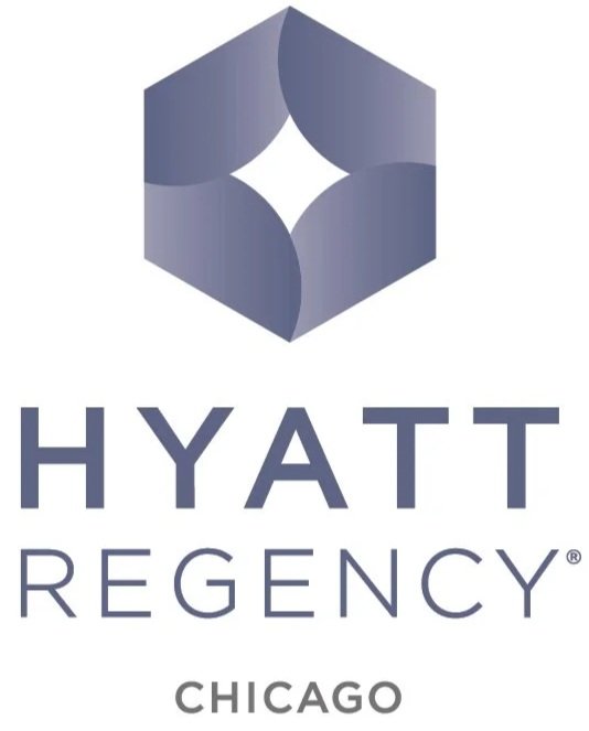 Hyatt Regency Chicago logo with a geometric cube icon and text