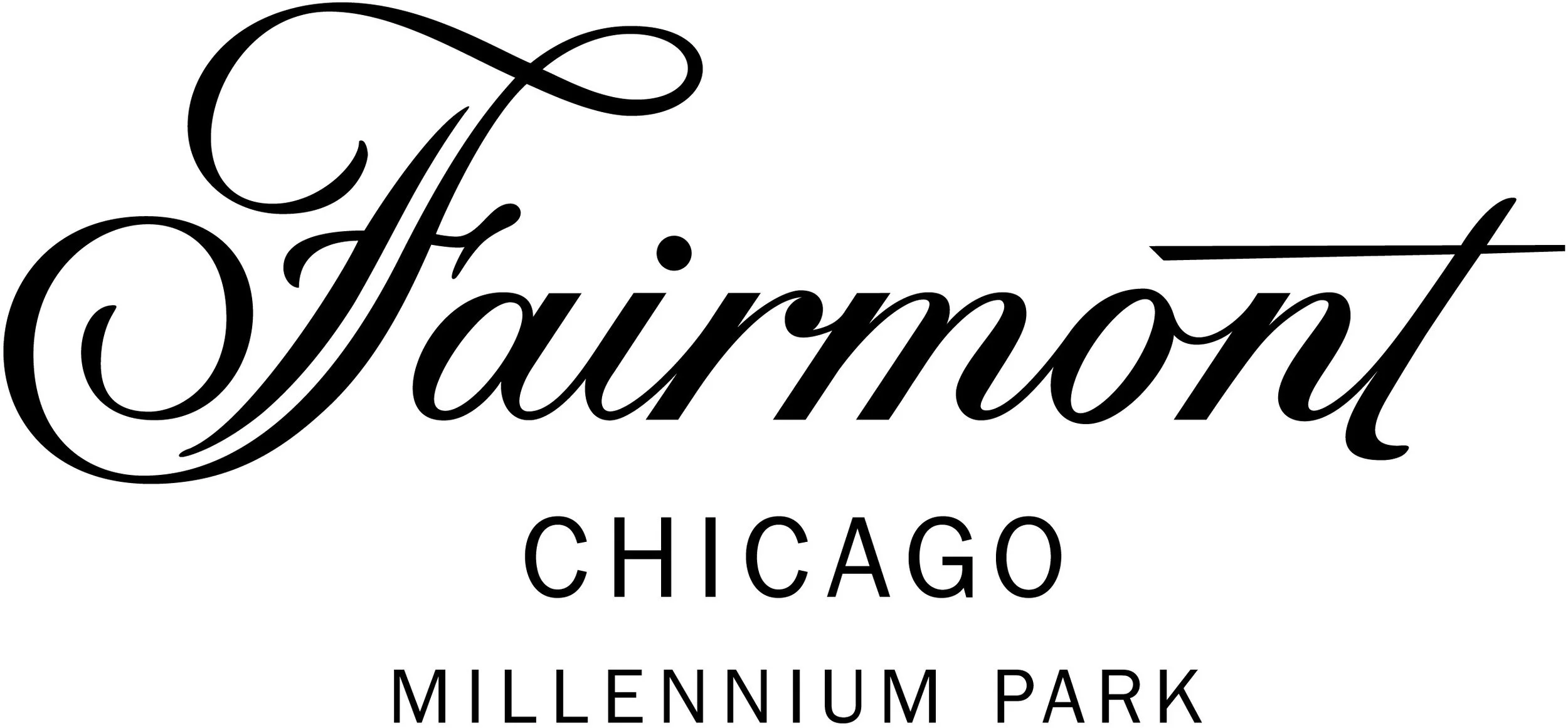 Logo for the Fairmont featuring "FAIRMONT" in stylized text and "Chicago Millennium Park" underneath.