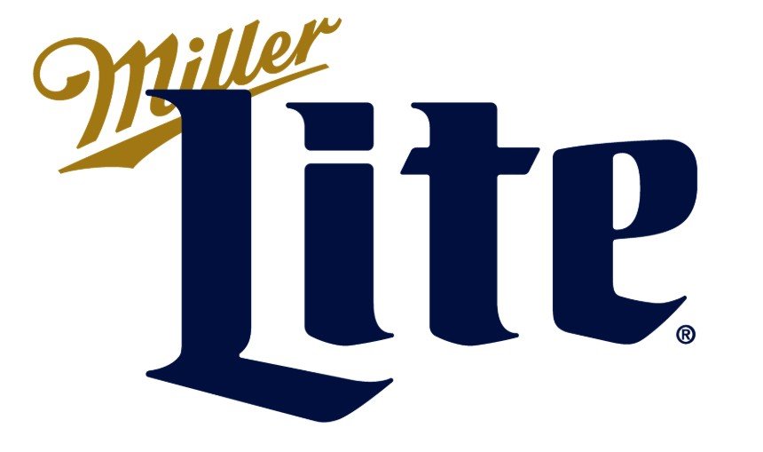 The Miller Lite logo with the brand name in gold and dark blue lettering.