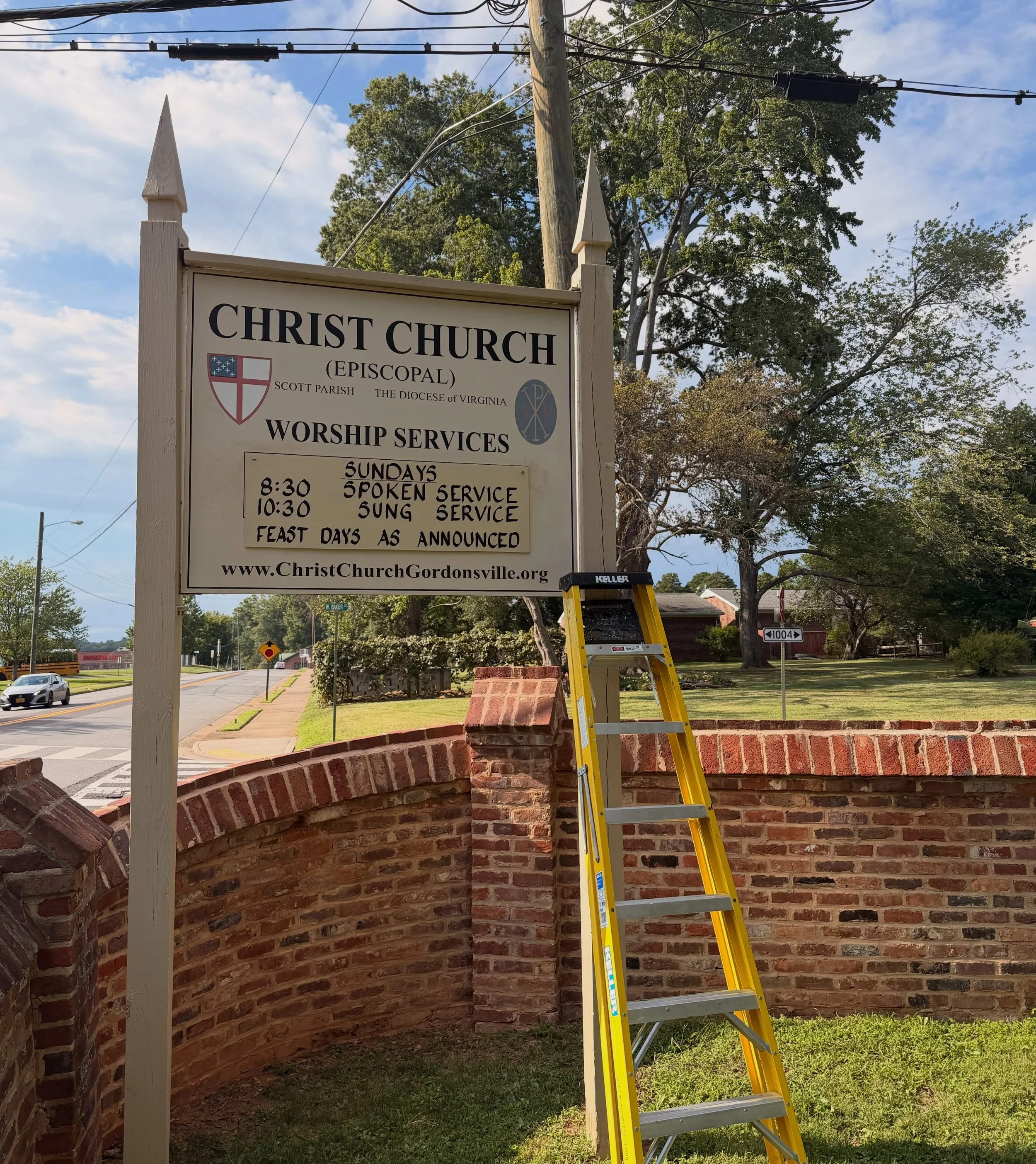 The sign is up, so it's official: Christ Church will go to two Sunday services beginning this week.
Join us at 10:30 for our principal, sung service accompanied by organ and choir.
Or come at 8:30 for a quieter, spoken service.