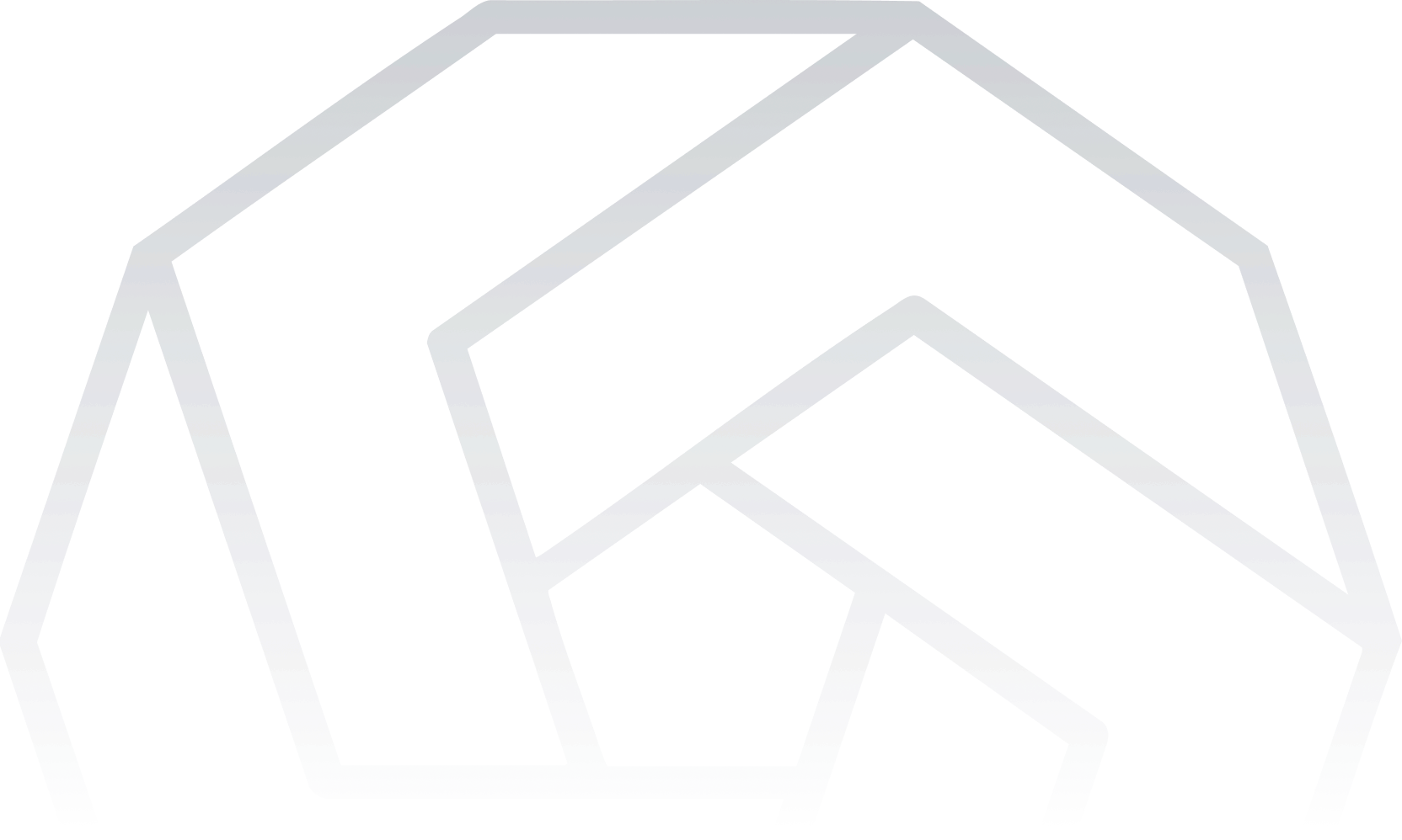 Outline of a transparent cube with a smaller cube inside.