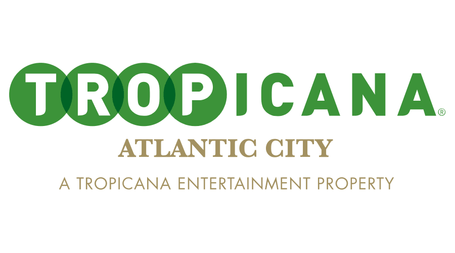 Tropicana Atlantic City logo with green circles and gold and brown text