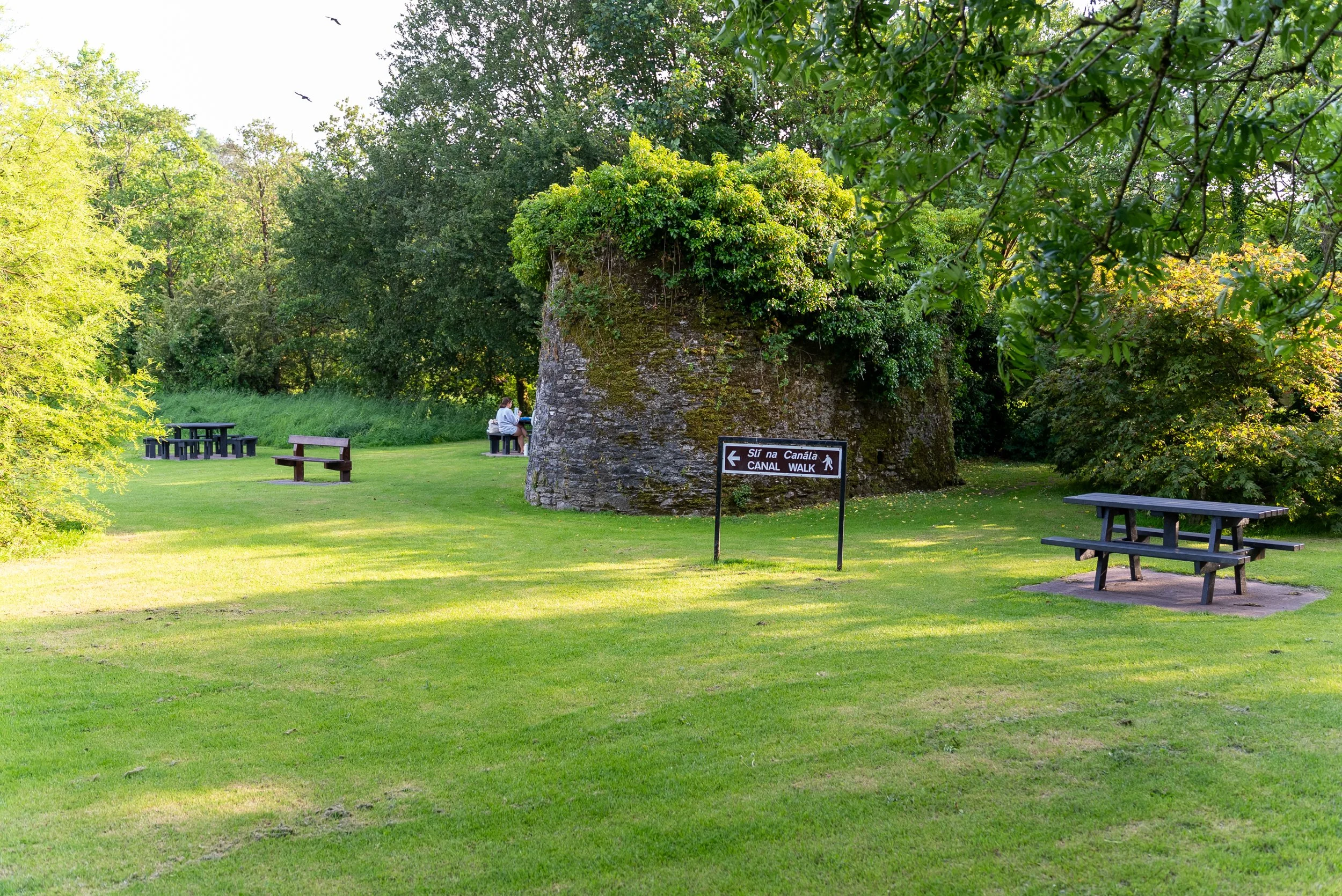 Old ruins and picnic bench