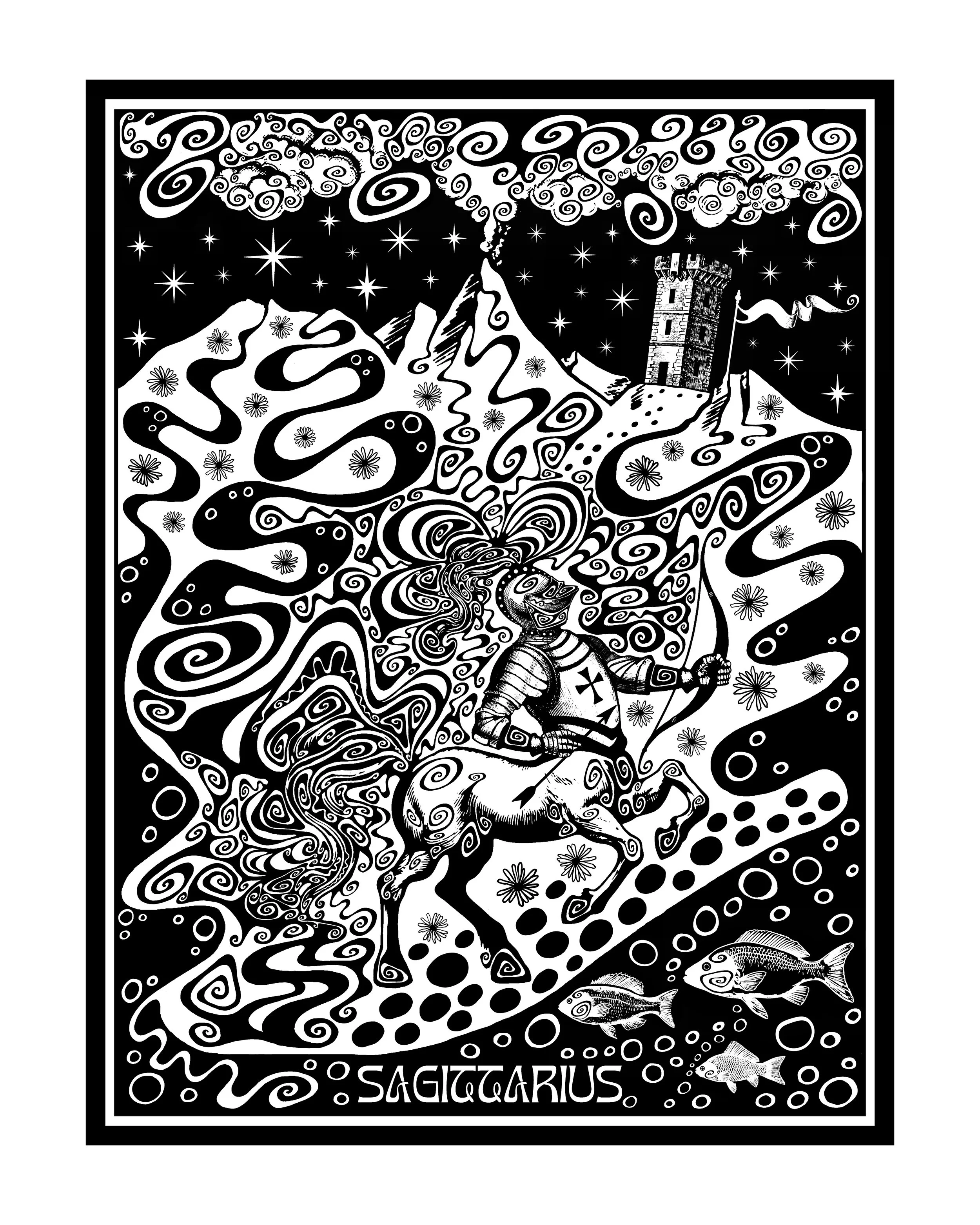 'Sagittarius' - Luxury Greetings Card