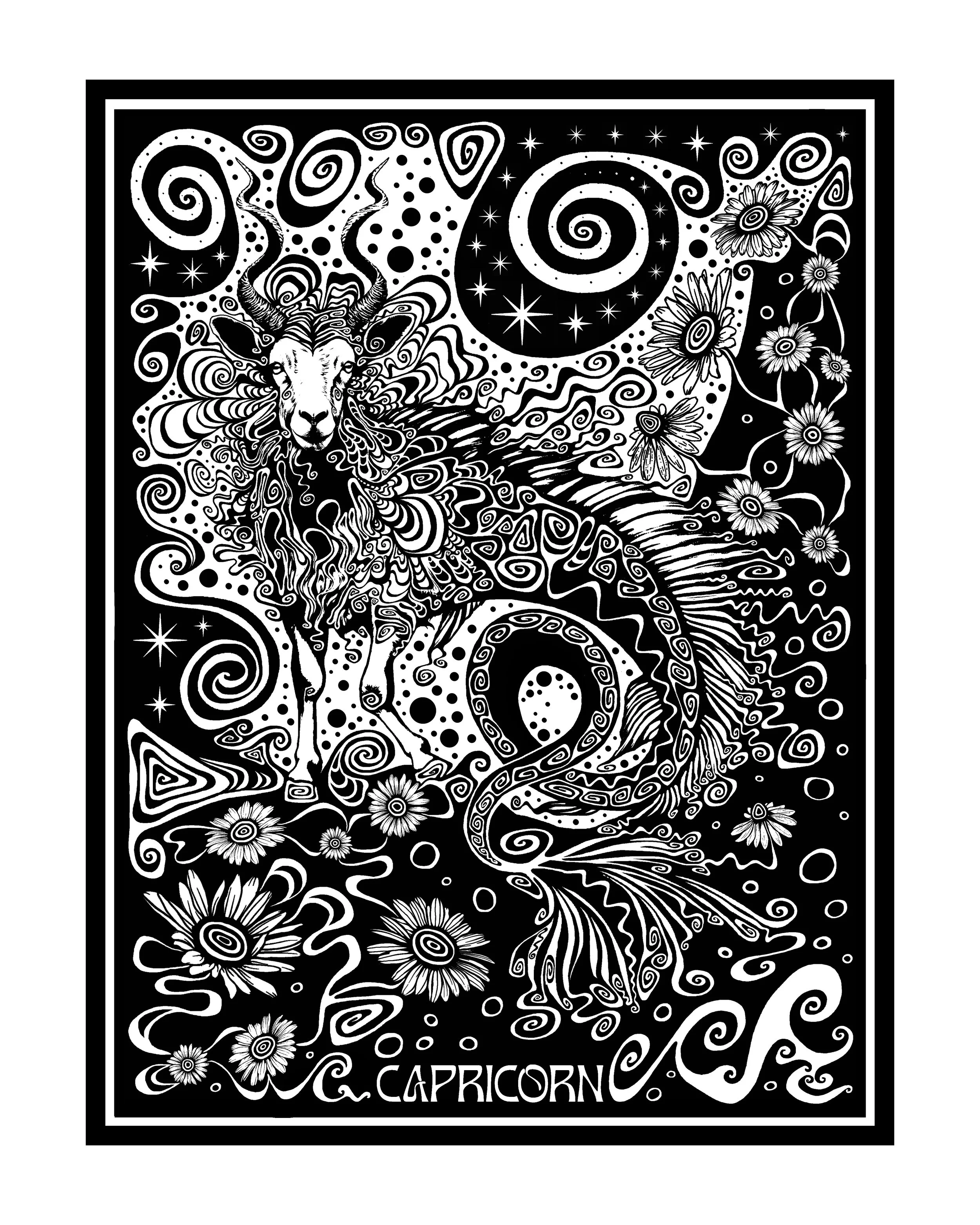 'Capricorn' - Luxury Greetings Card