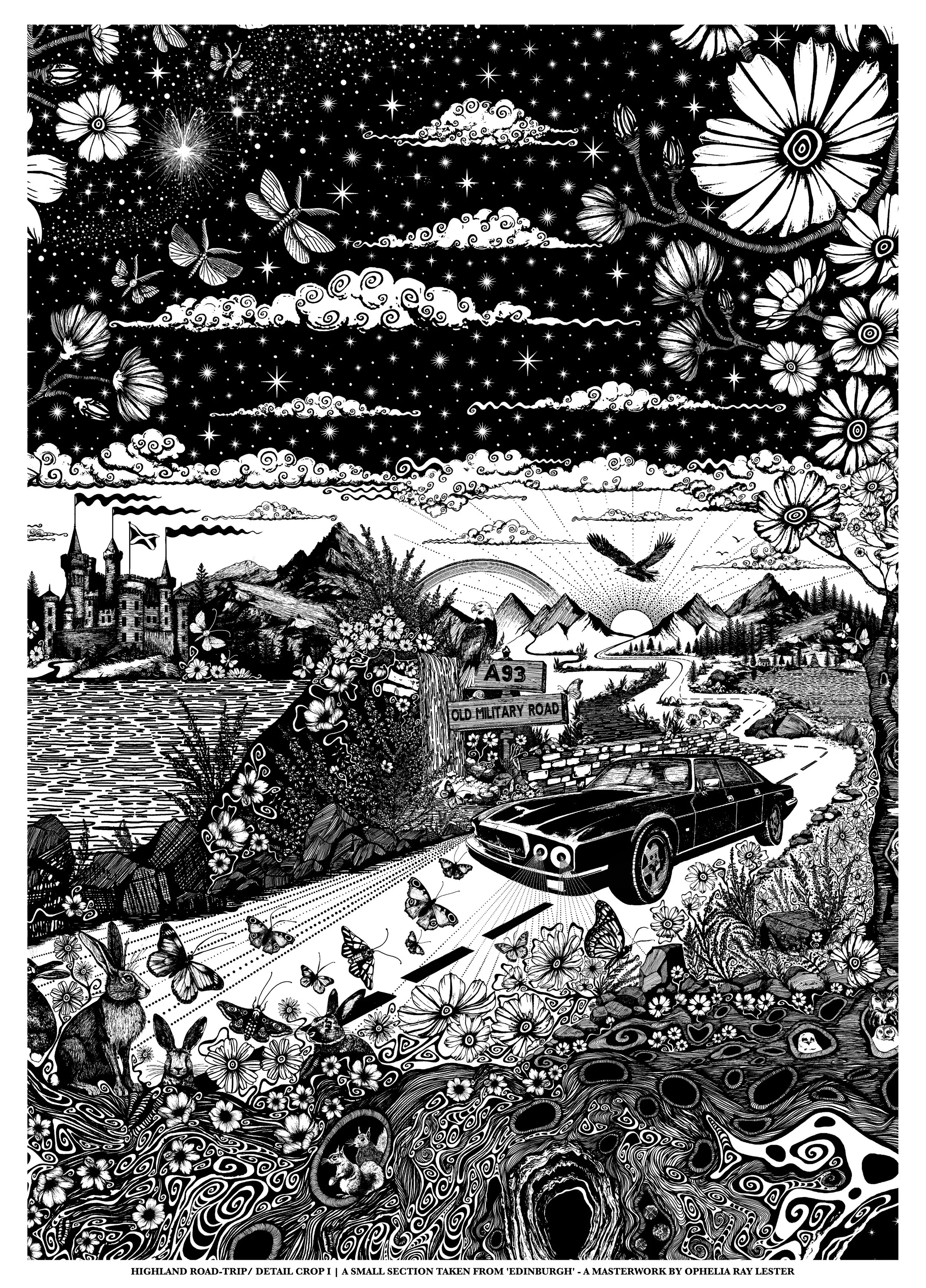 'Highland Road Trip' - Mounted A4
