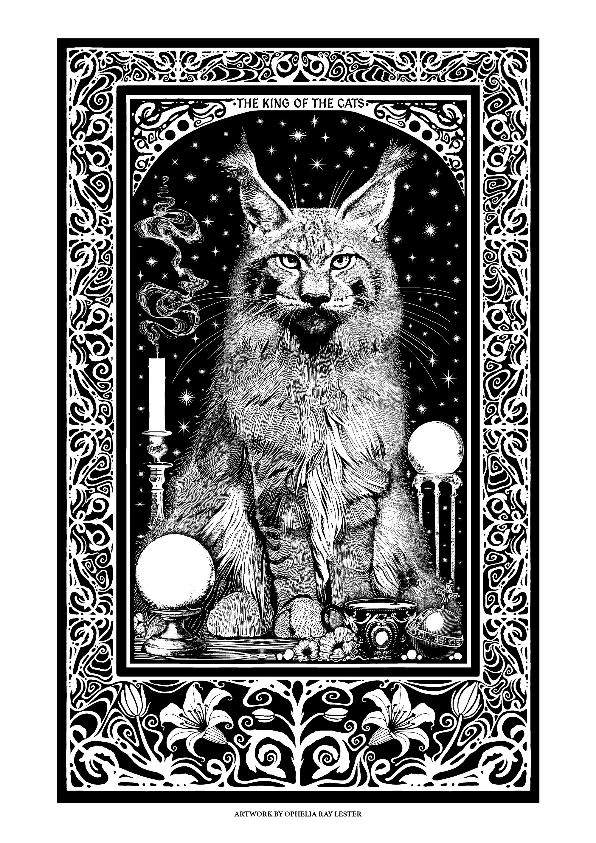 'King of the Cats' - Fine Art Print - A3