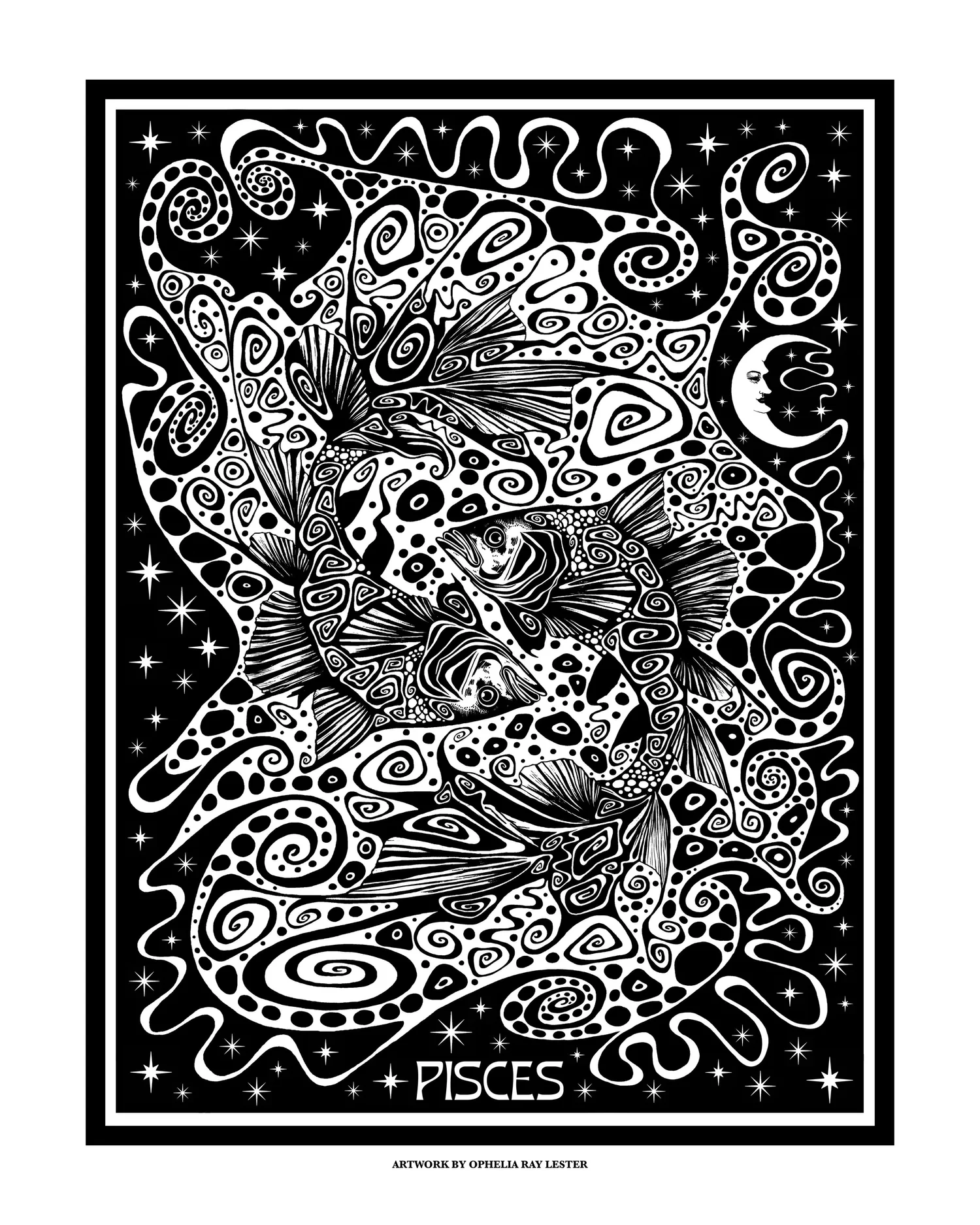 Pisces' - Fine Art Print - A4 — Ophelia Ray Lester Artwork
