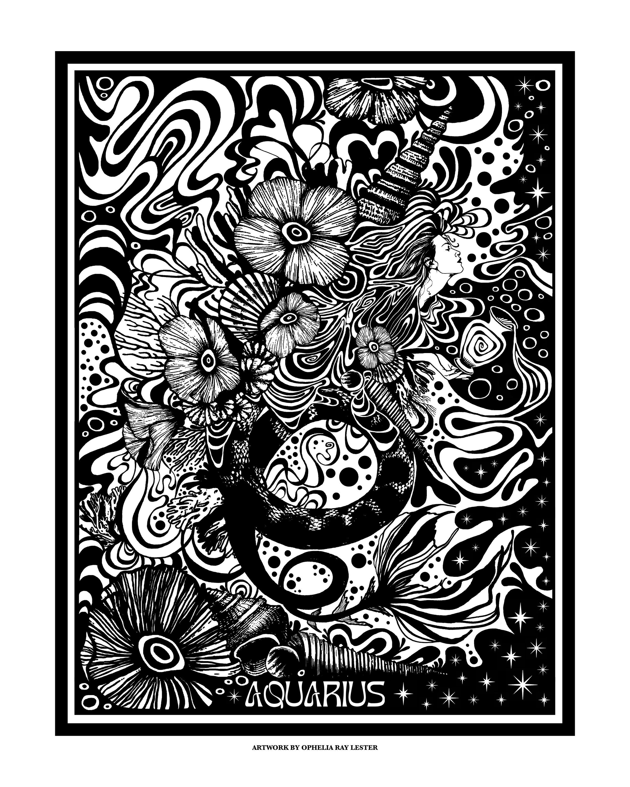 'Aquarius' - Fine Art Print - A4