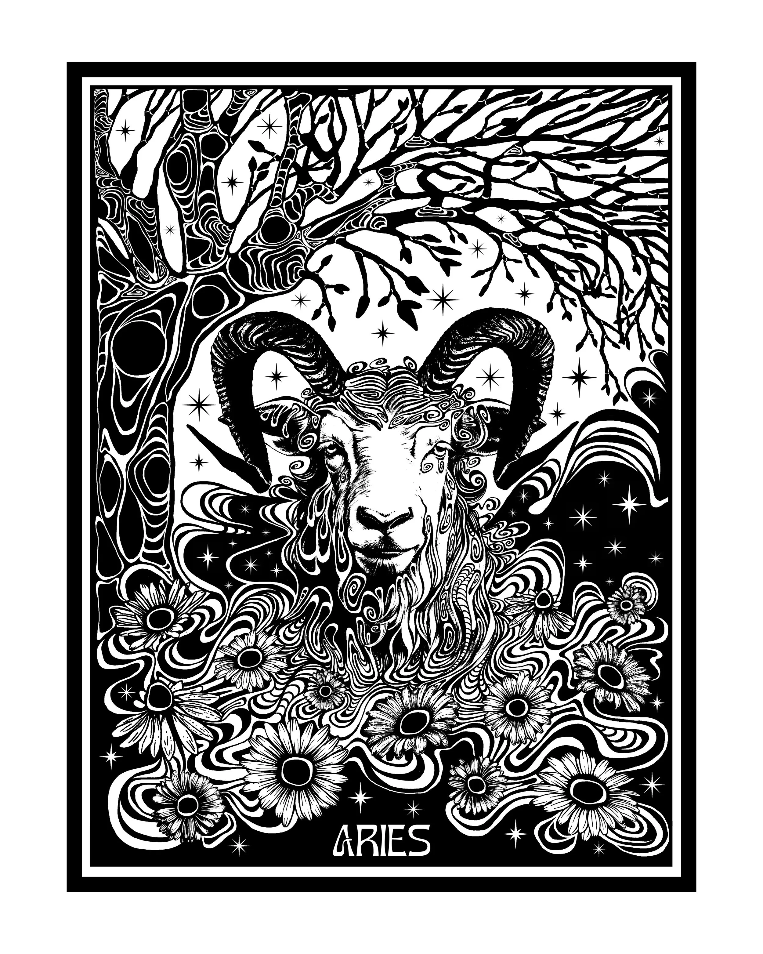 'Aries' - Luxury Greetings Card