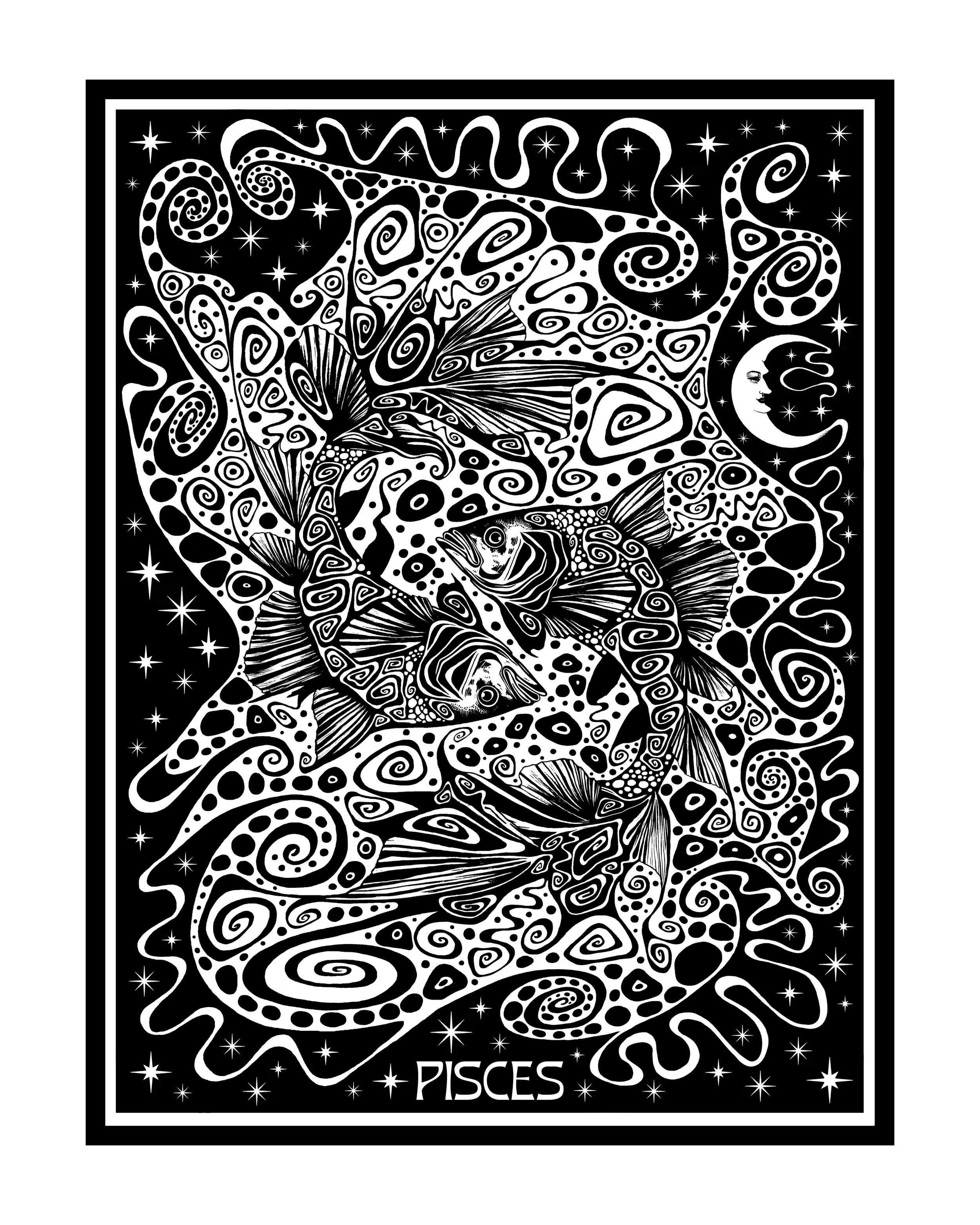 'Pisces' - Luxury Greetings Card
