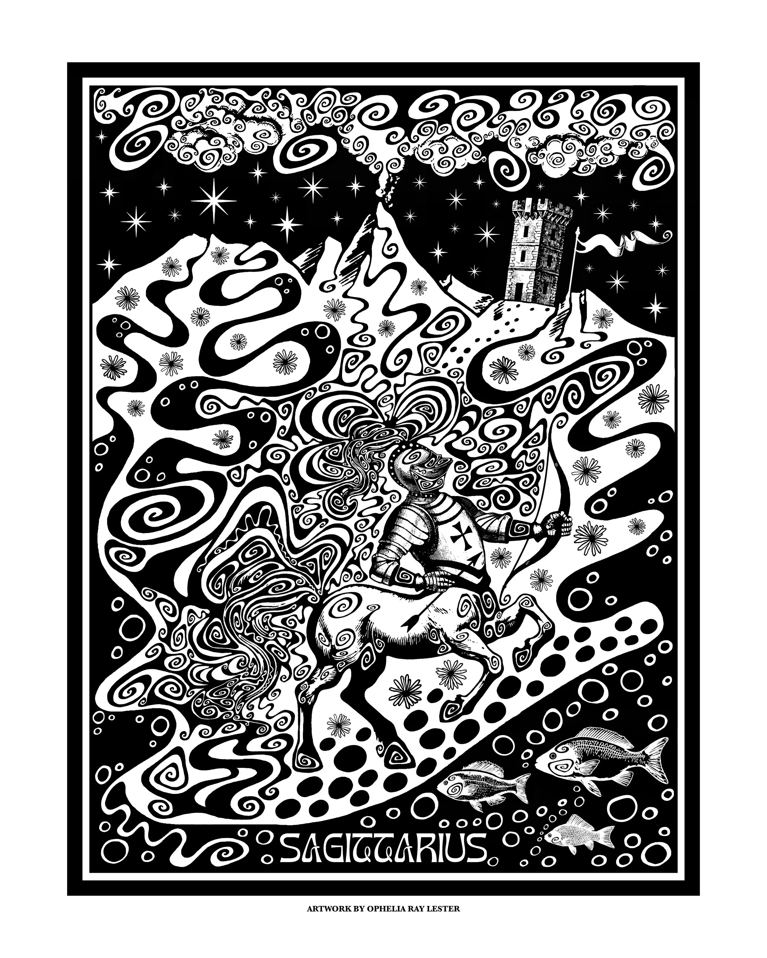 'Sagittarius' - Fine Art Print - A4