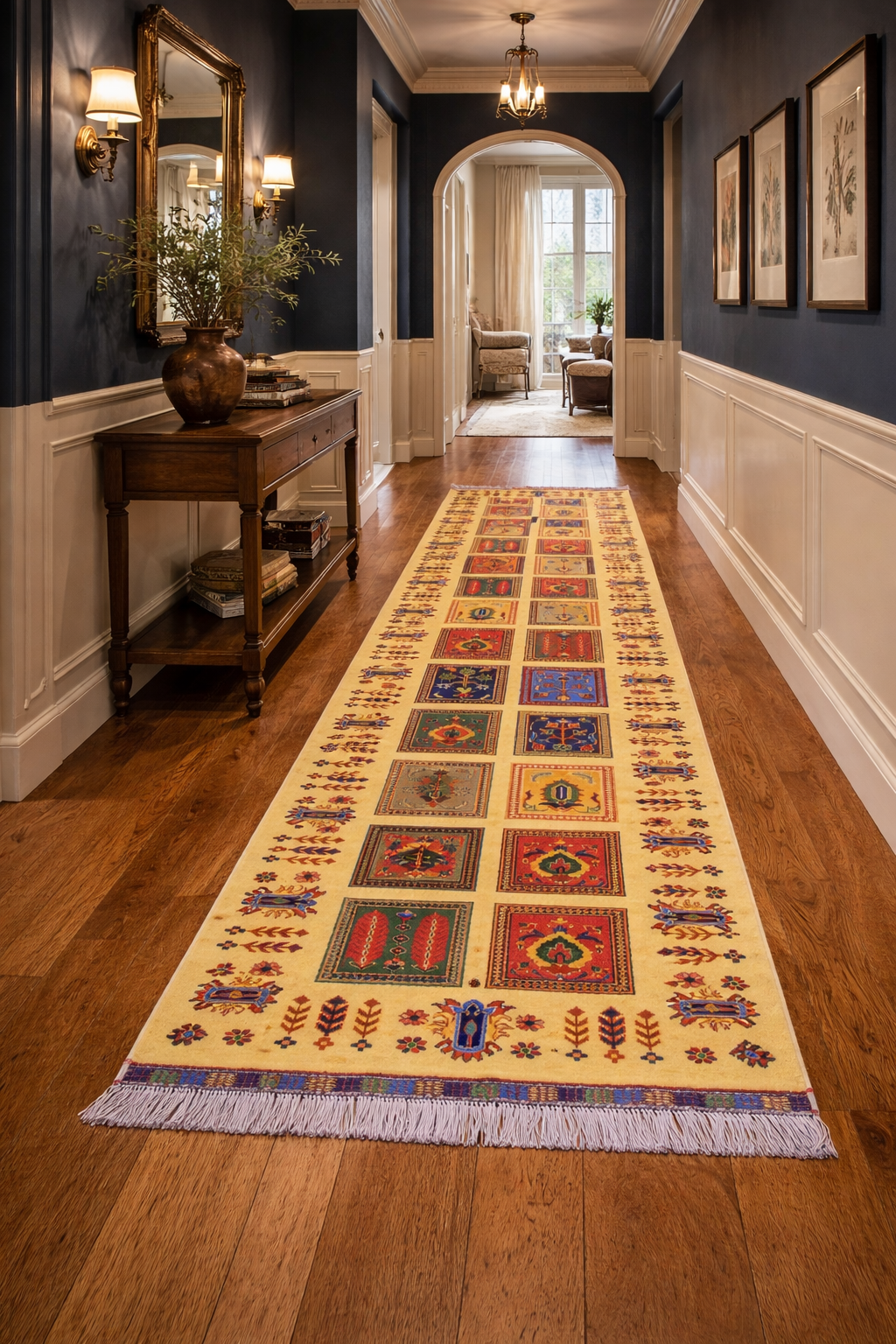 Tribal panel design - 160.000 knots/ m2 in fine walyati wool thread