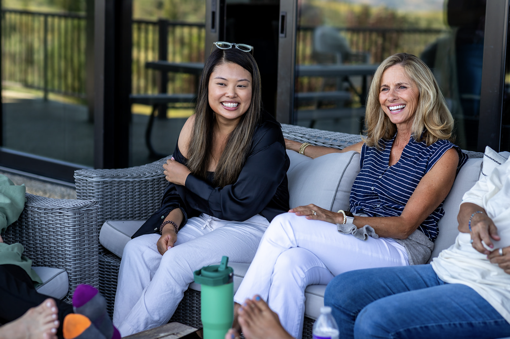 Christian women in discipleship group studying Bible