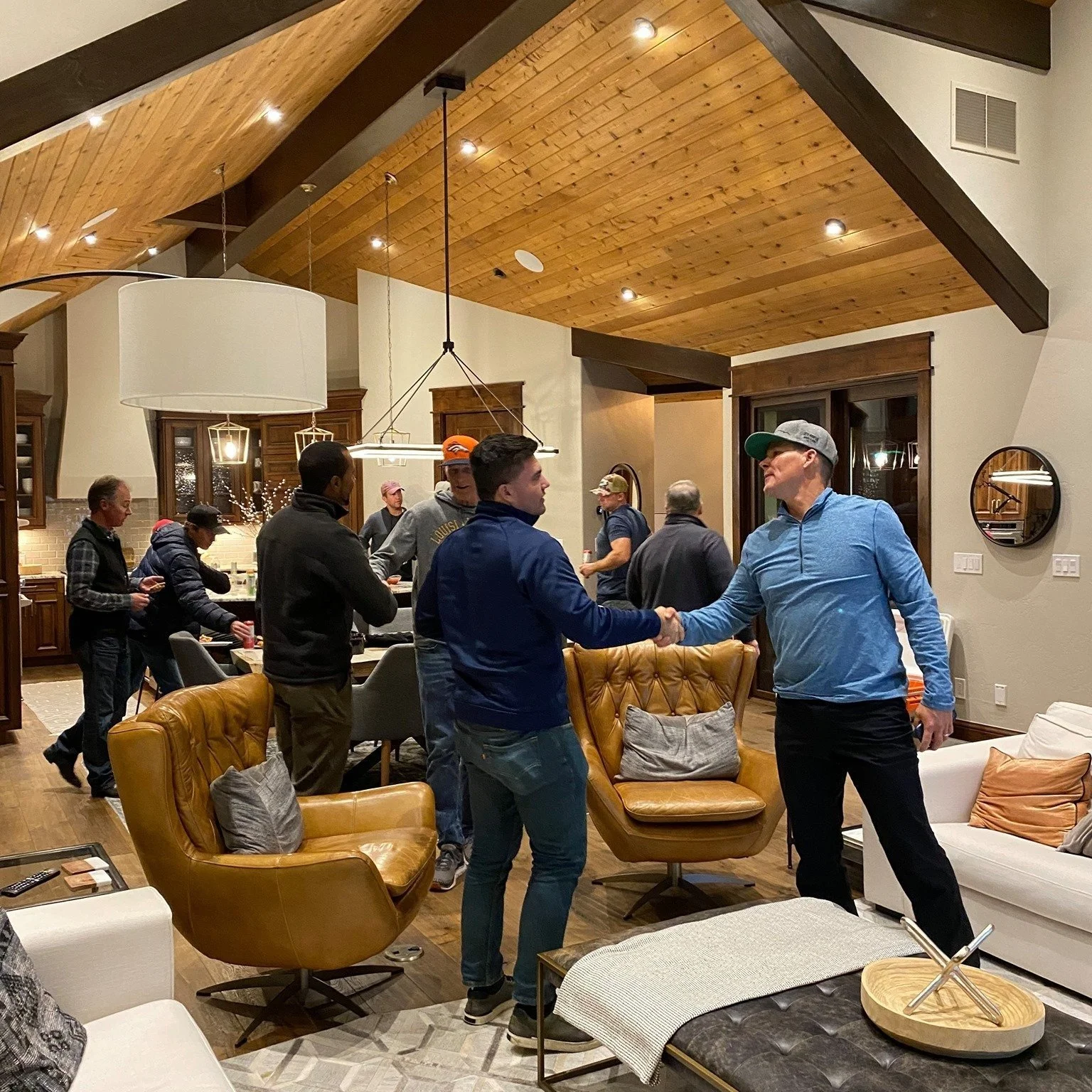 Men's discipleship small group meeting together