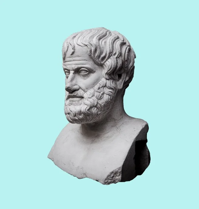 A stone bust of the philosopher, Aristotle