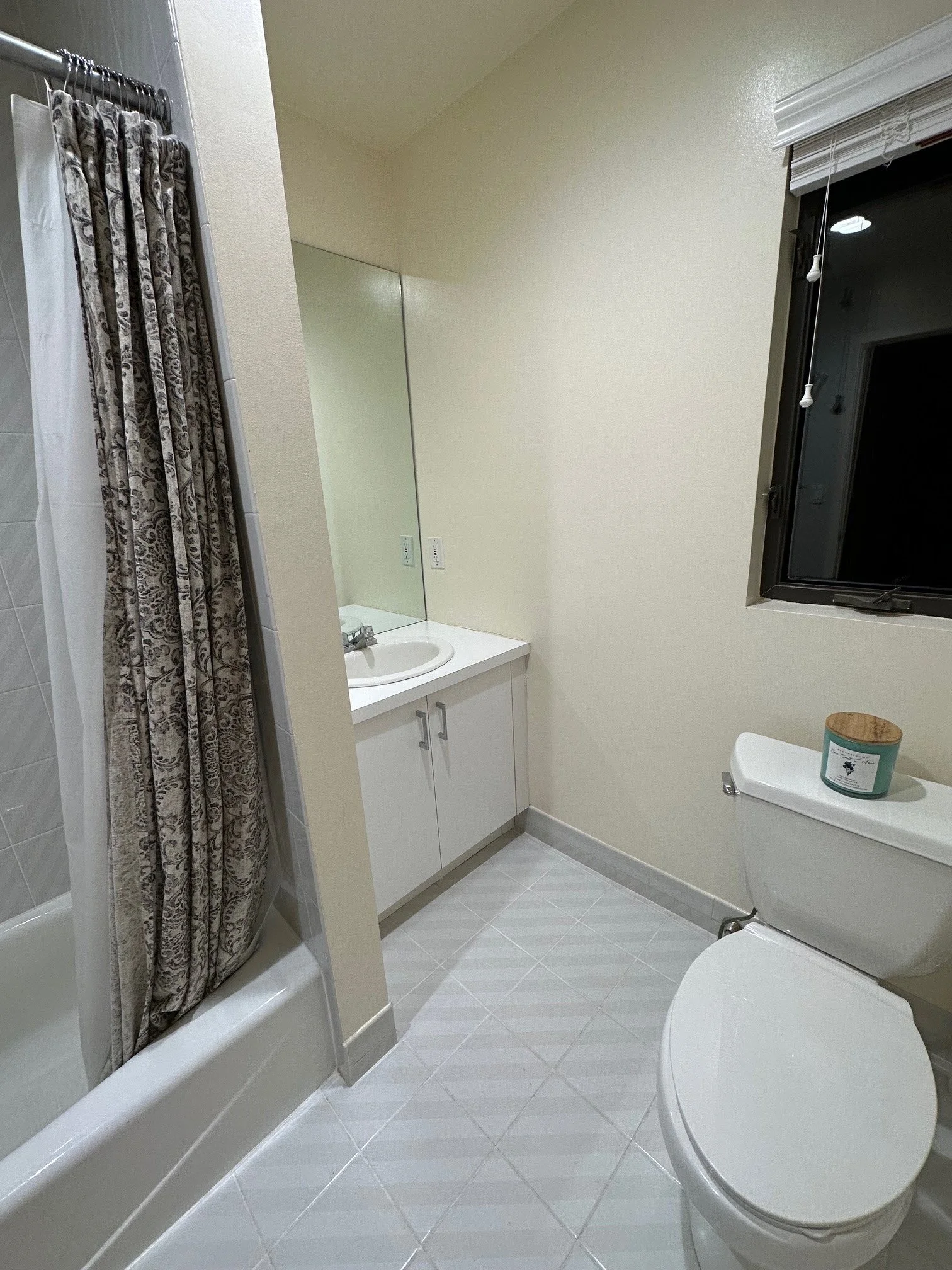 1990s bathroom before renovation, vanity side