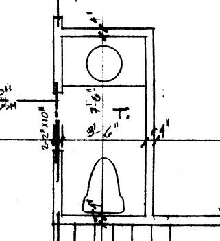 Powder room floor plan