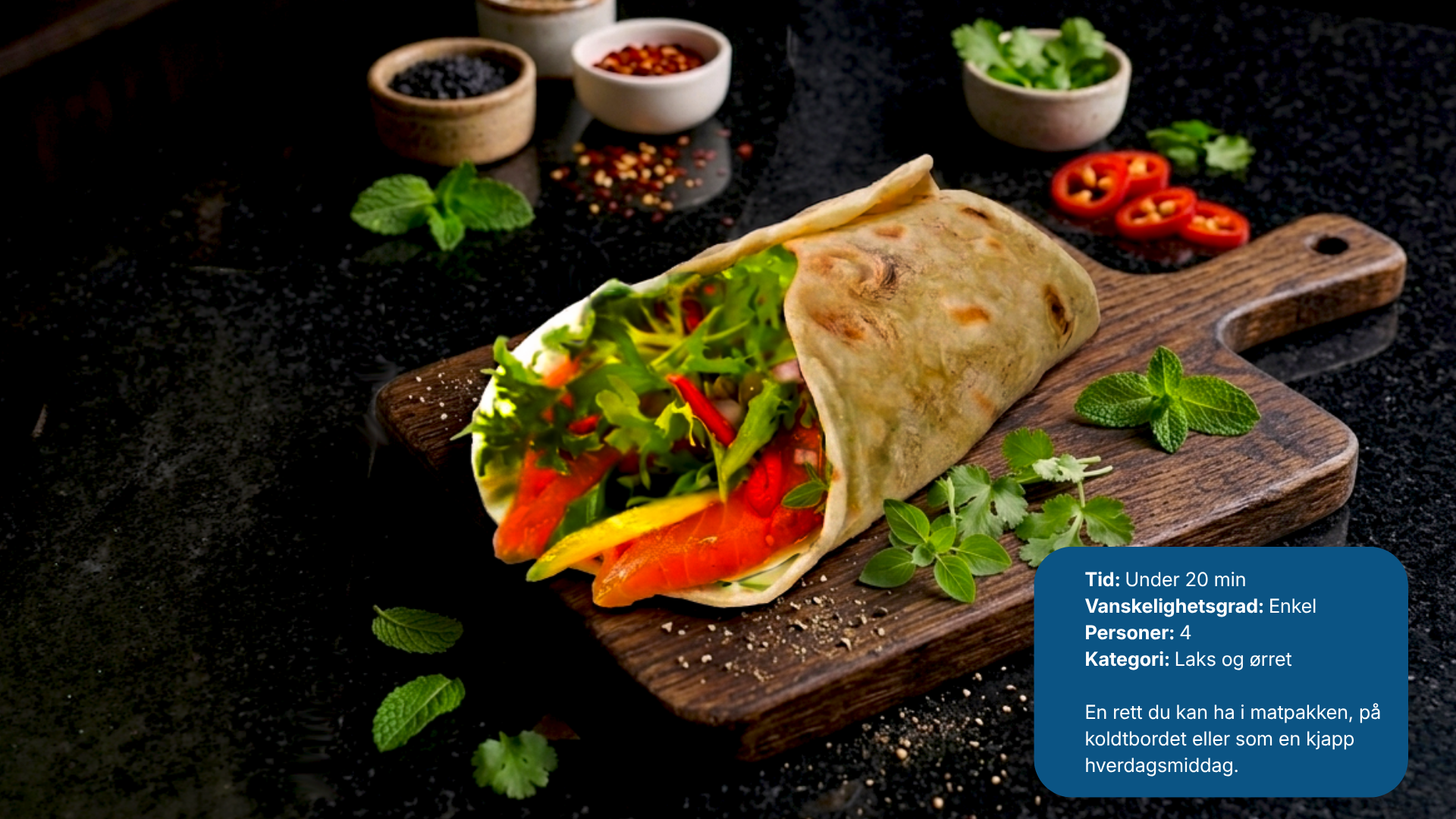 Wraps med røkelaks fra Brødr. Remø